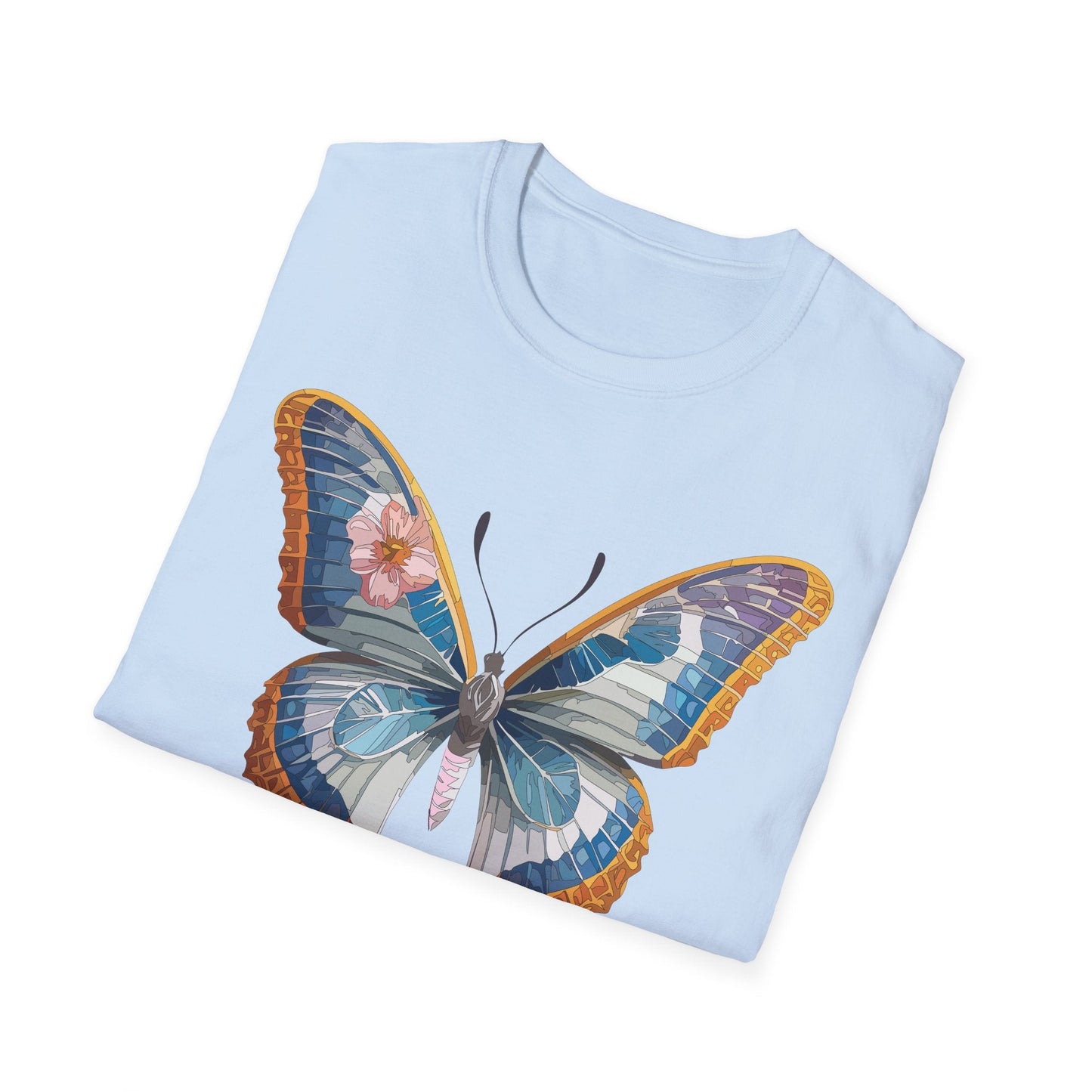 Unisex Butterfly Shirt Softstyle Tee 100 Percent Ring Spun Cotton Monarch Print Tee