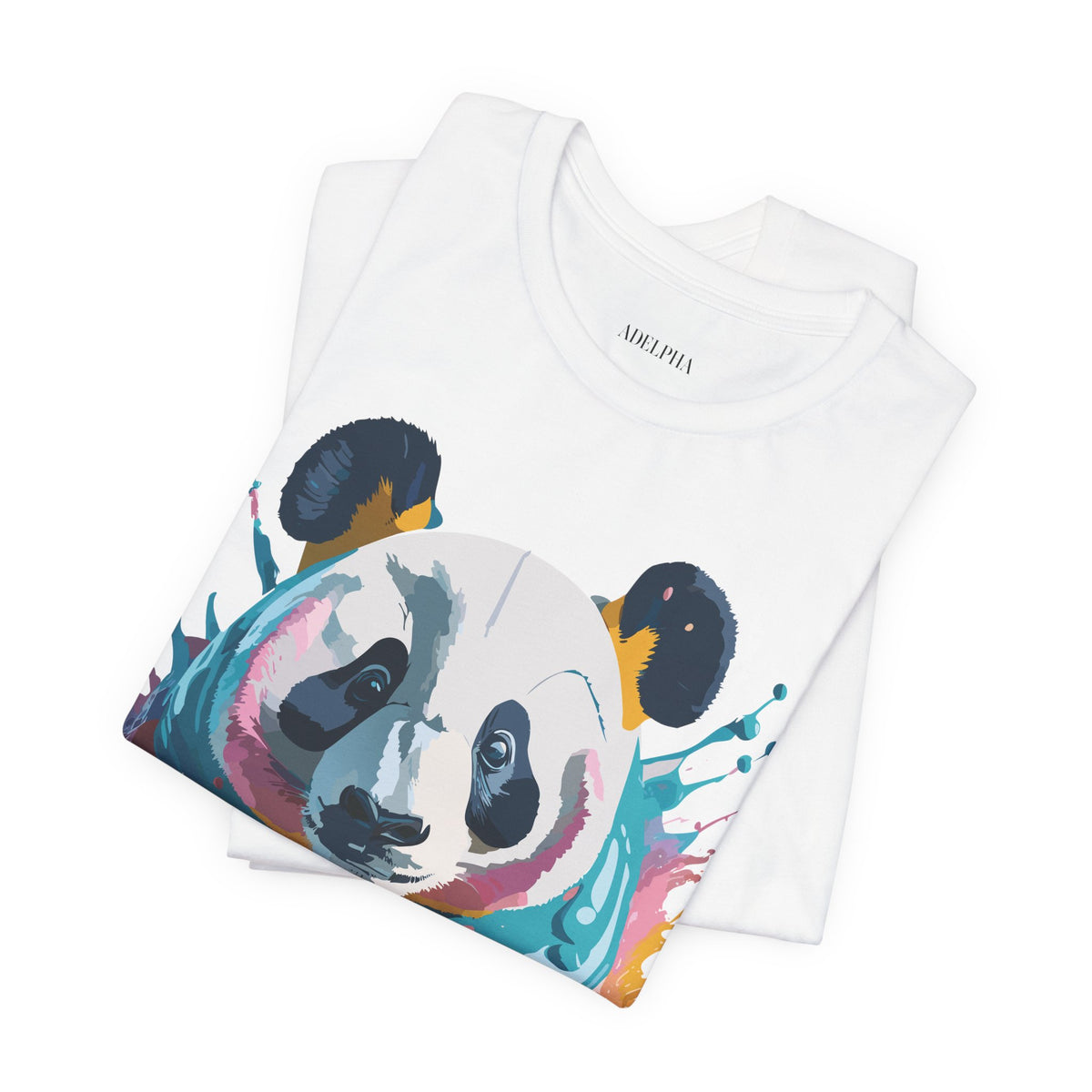 Panda Graphic Unisex Cotton Bella+Canvas Tee with Art Animal Design e144