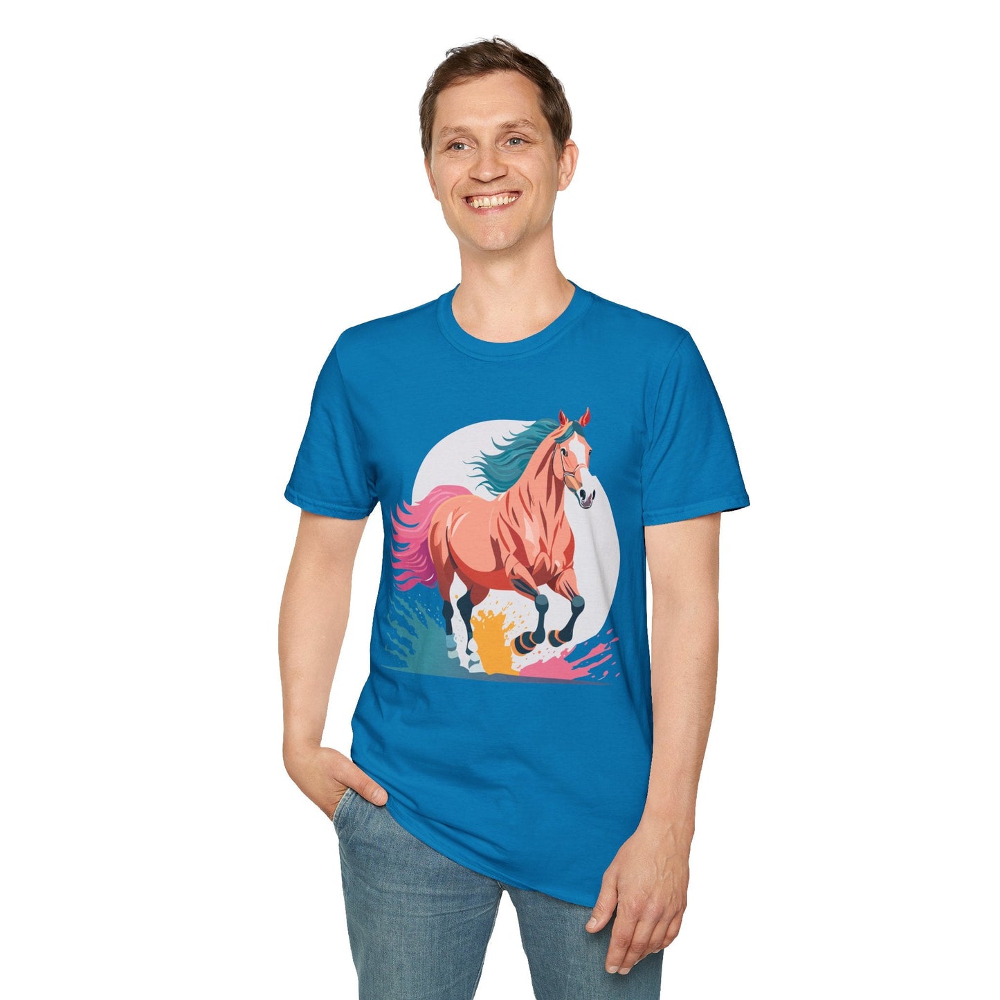 Unisex Horse Shirt Tee Gildan Softstyle 64000 Premium Ringspun Cotton