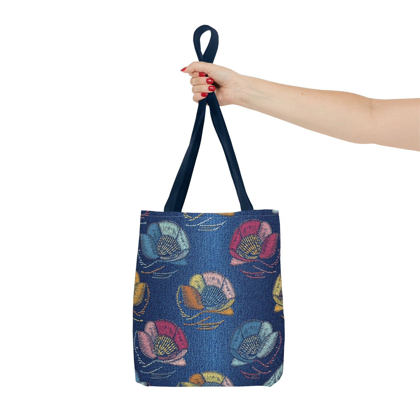 Denim Fabric Imitation Print Unisex Canvas Bag Poly Spun 3 Sizes Tote Bag 165
