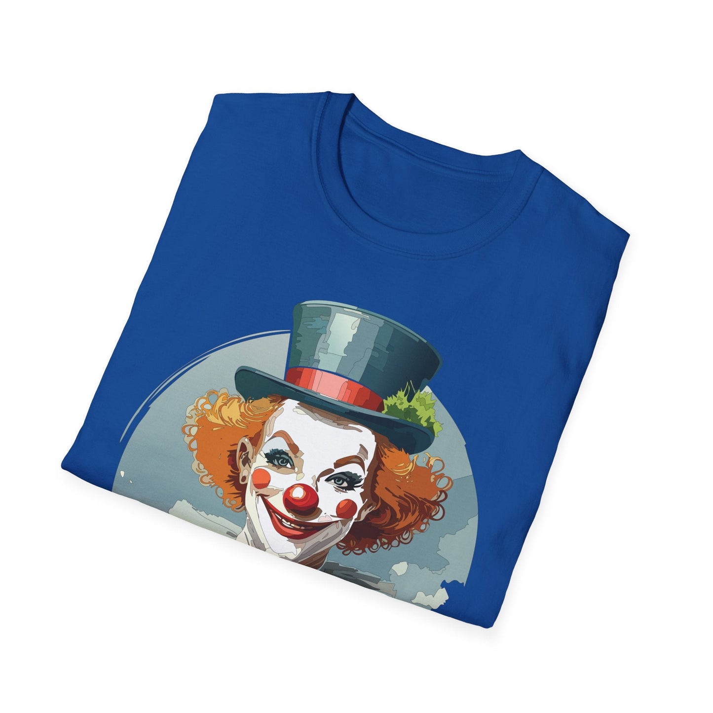Unisex Clown Shirt Funny Man Circus Design Hundred Percent Ring Spun Cotton Gildan Softstyle Tee