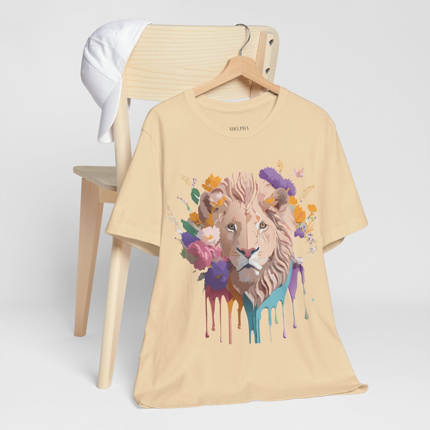 Lion Shirt Graphic Tee Unisex Short Sleeve Vintage Inspired Artwork Adelpha Premium Quality