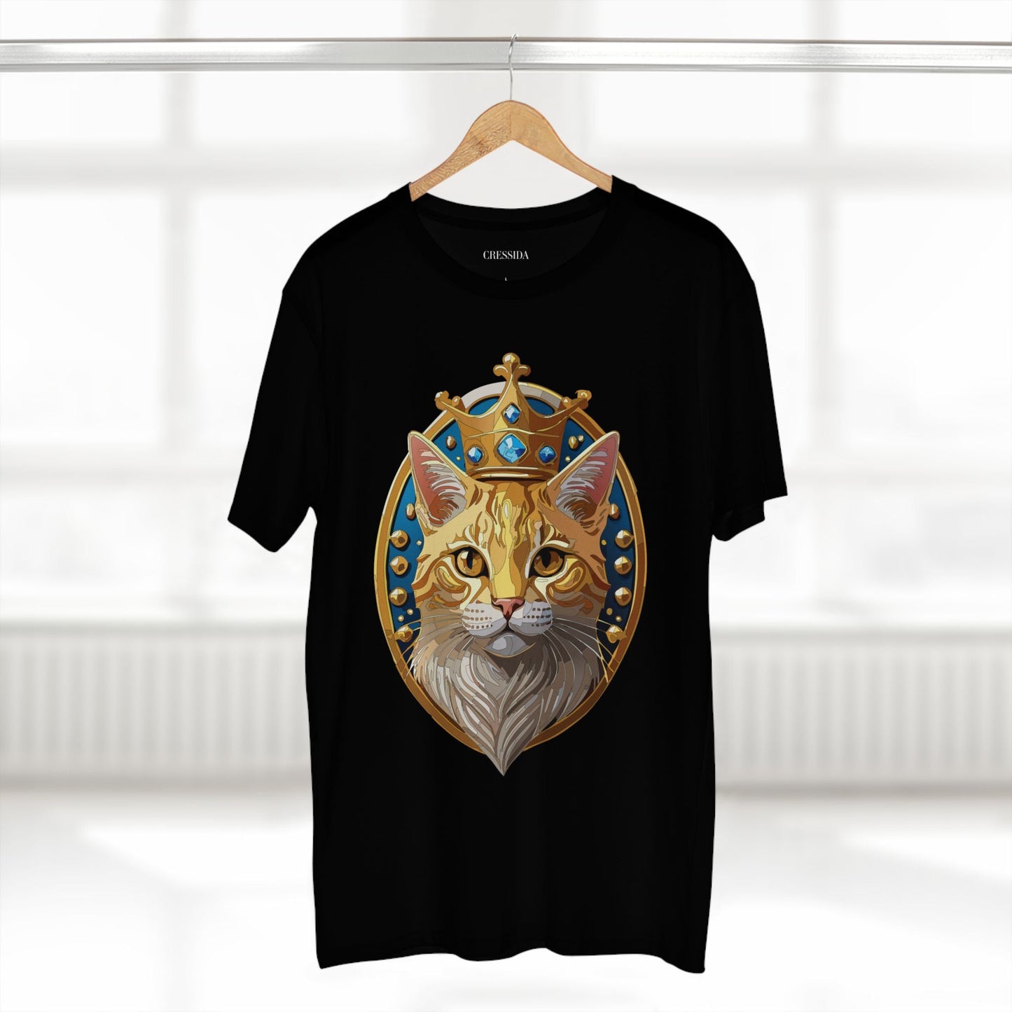 Cat Graphic Unisex 100 Cotton Tee With Unique Animal Golden Medallion Art Design 15