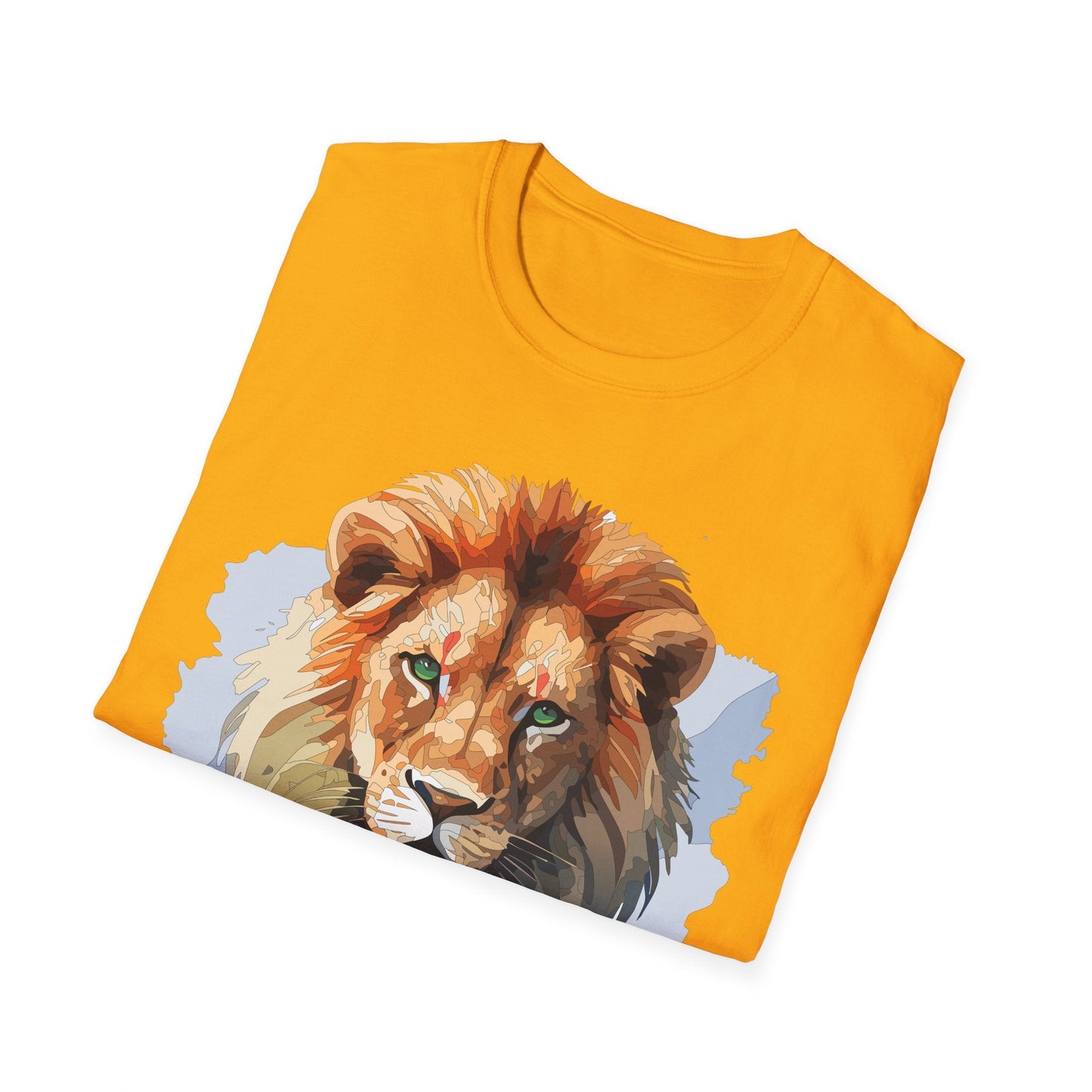 Lion Shirt Unisex Animal Tee Softstyle Gildan 64000 100 Percent Ring Spun Cotton