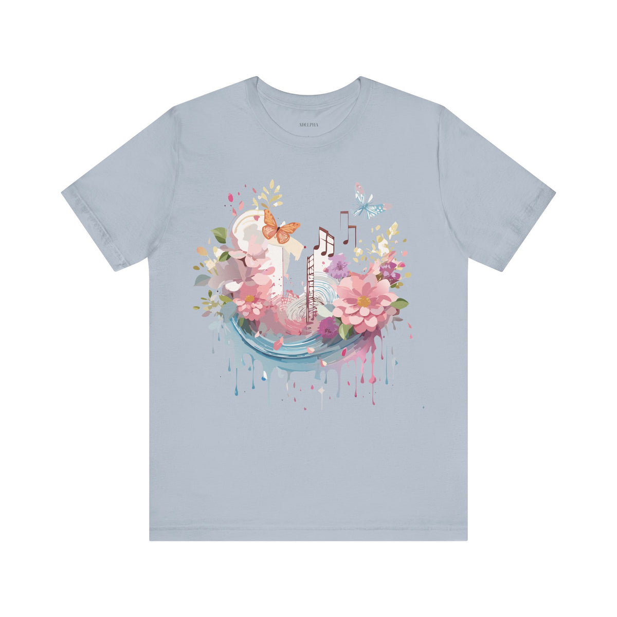 Music Graphic Unisex Cotton Bella+Canvas Tee with Art Design n162