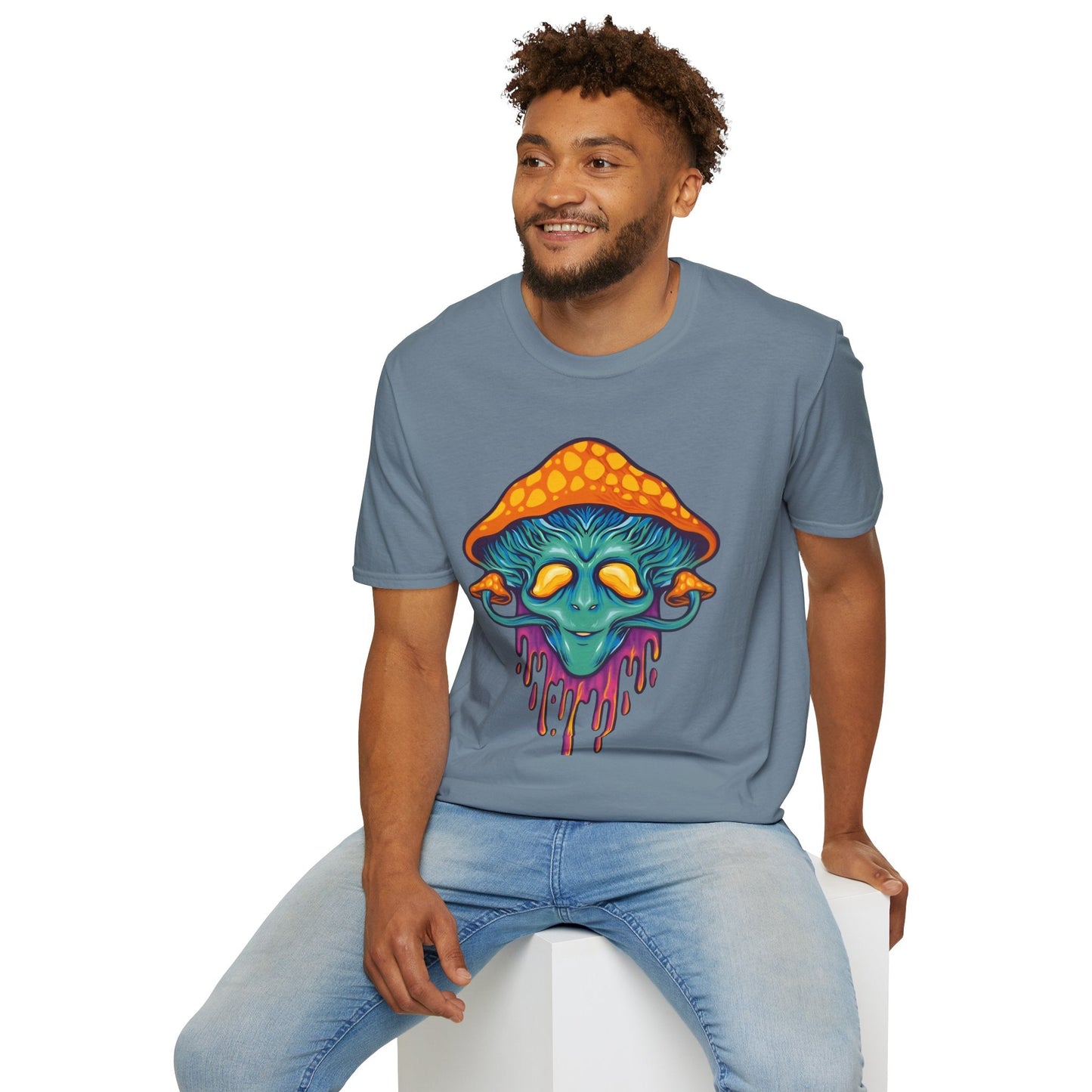 Funny Mashroom Graphic Unisex Softstyle Cotton With Cartoon Illustration Design 27