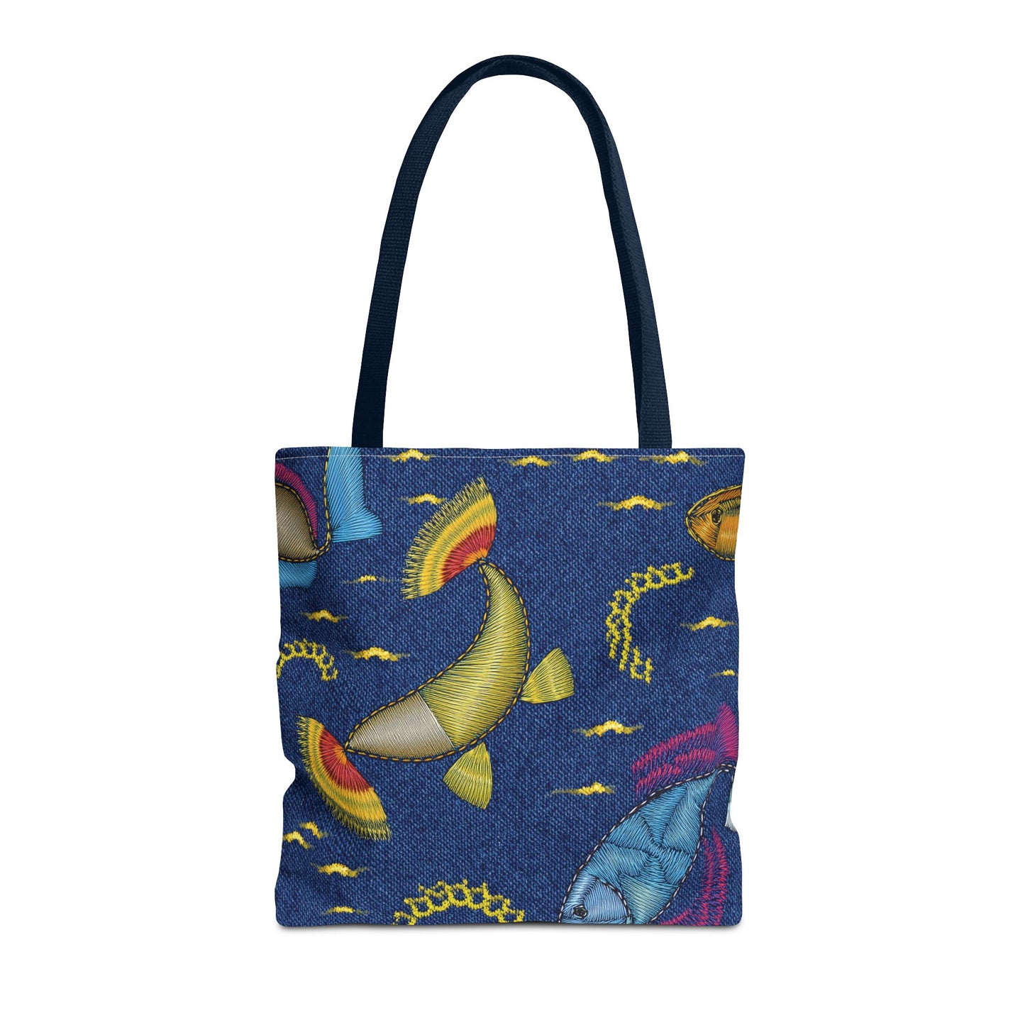 Denim Fabric Imitation Print Unisex Canvas Bag Poly Spun 3 Sizes Tote Bag 193-2