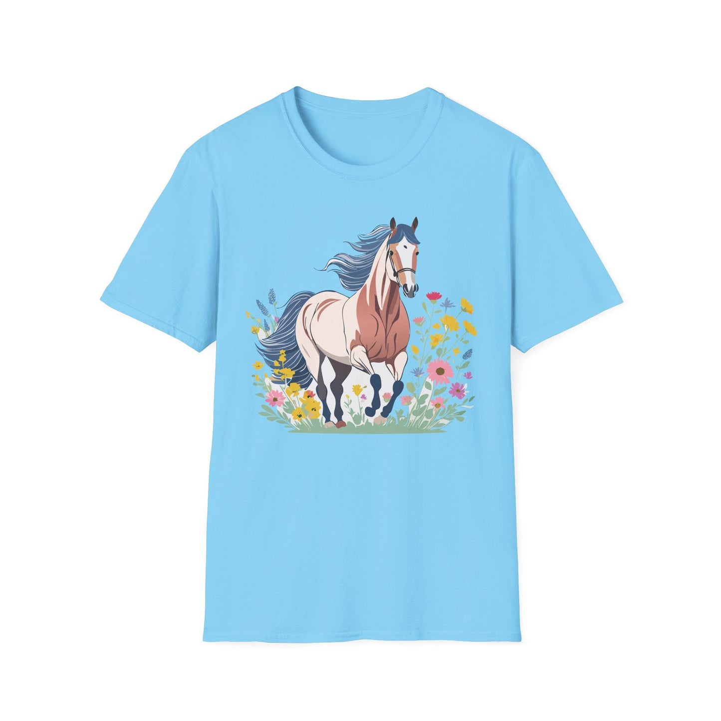 Unisex Horse Tee Softstyle Cotton Shirt With Animals Design Graphic