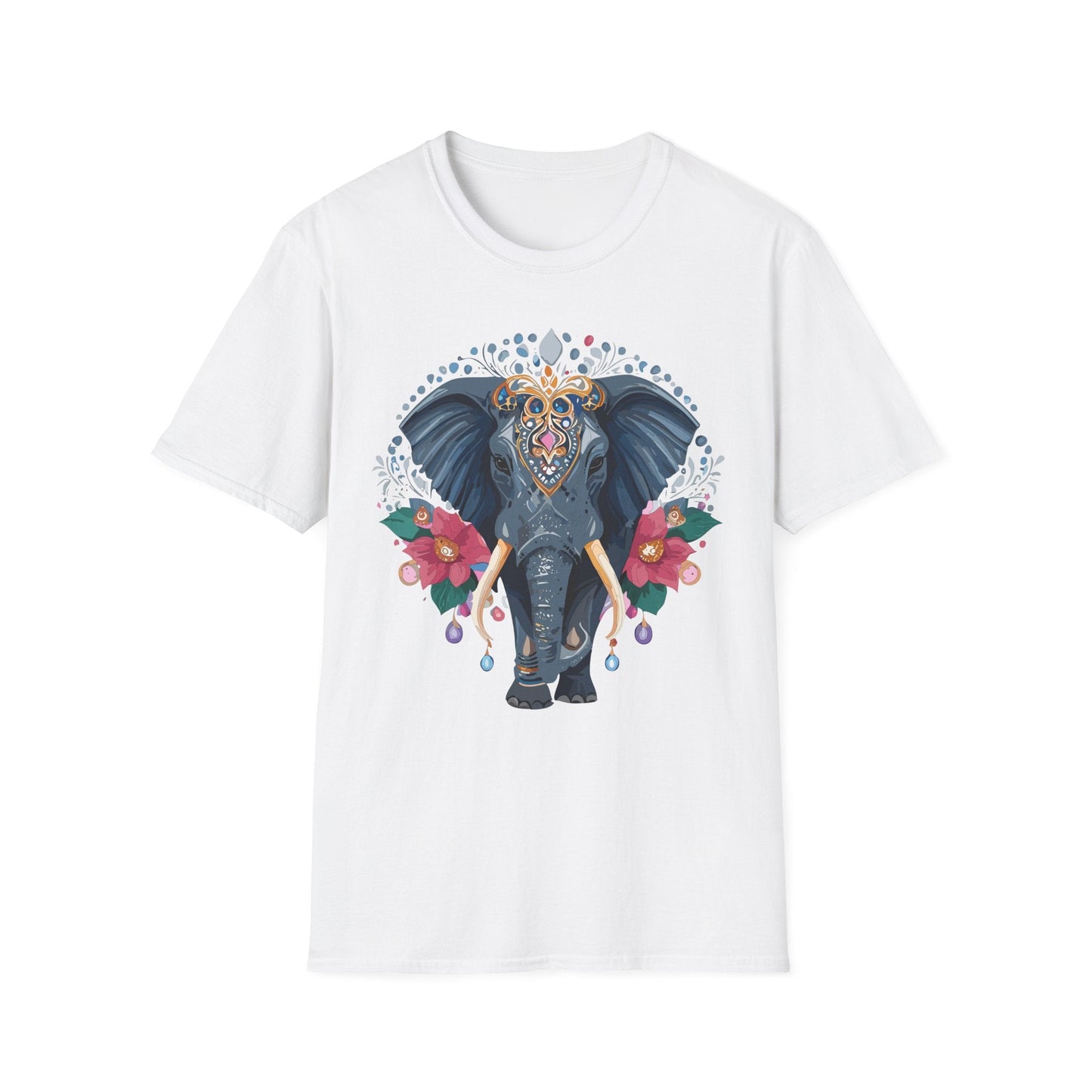 Elephant Graphic T Shirt Unisex Cotton Tee Softstyle Gildan 64000 Elephant Design