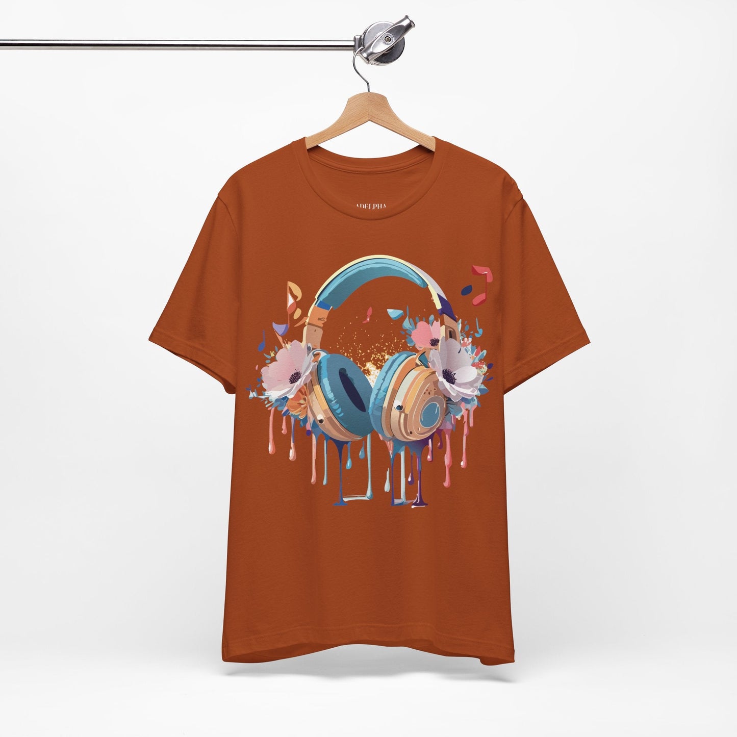 Music Graphic Unisex 100 Cotton Vintage Art with Musical Elements Tee 102