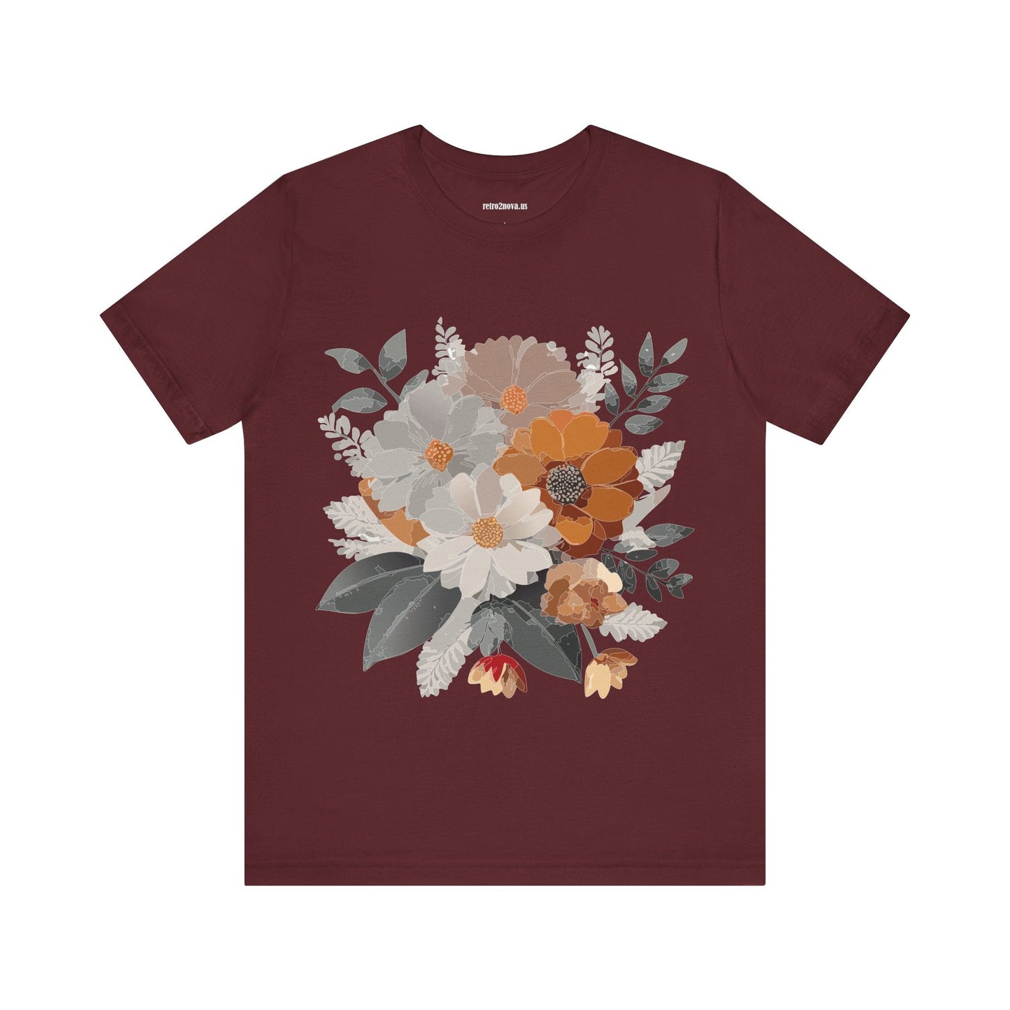 Flowers Shirt Floral Shirt Unisex Tee Lightweight Jersey Short Sleeve Floral Print Free Shipping