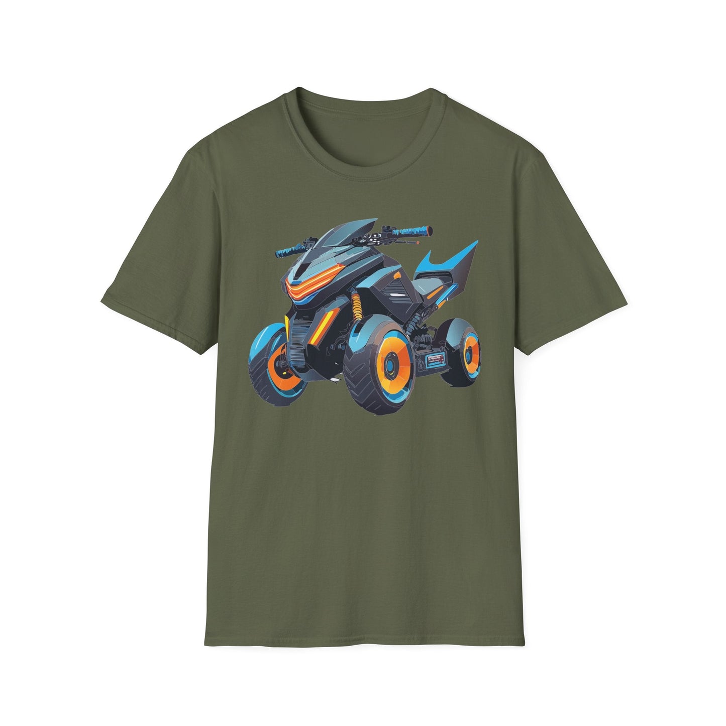 Unisex Motorcycle Art Design T Shirt Softstyle 64000 MTB Graphic Tee For Riders