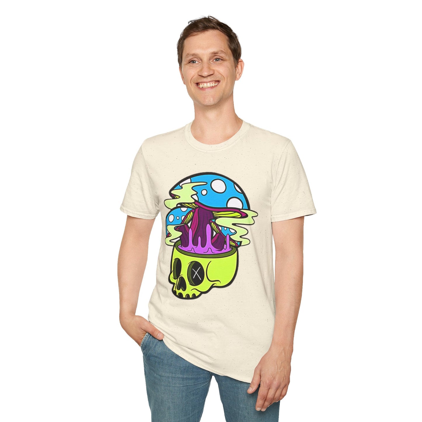 Skull Tee Shirt Unisex Skeleton Shirt With Art Design Gildan Softstyle Cotton Tee