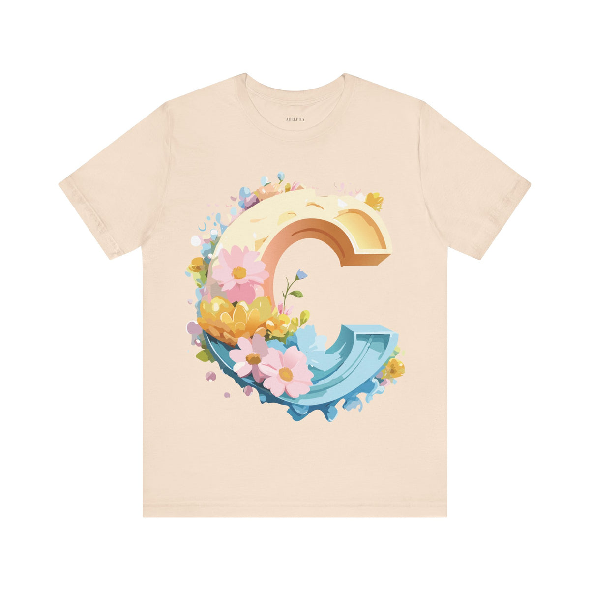 Letter C Graphic Unisex Cotton Bella+Canvas Tee with Art Letter Design