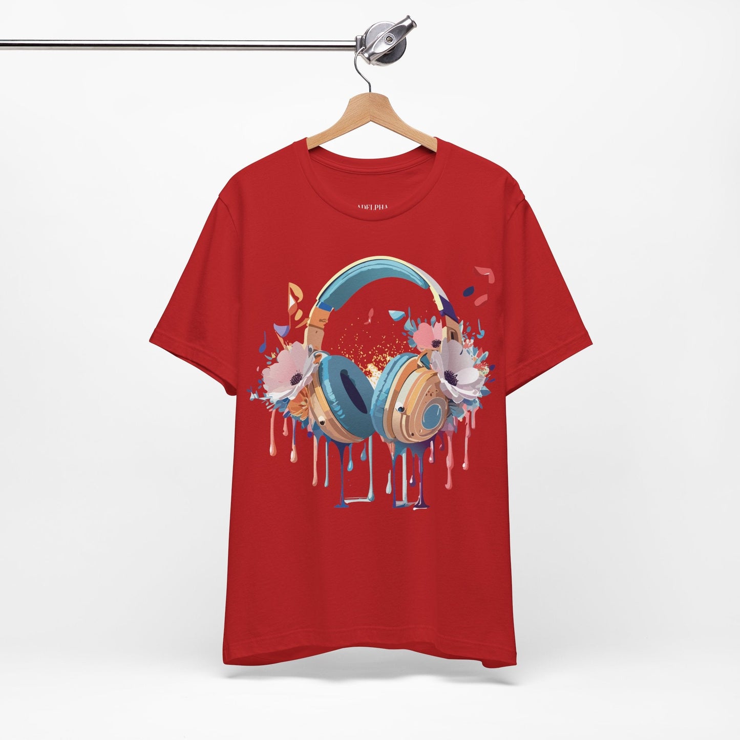 Music Graphic Unisex 100 Cotton Vintage Art with Musical Elements Tee 102