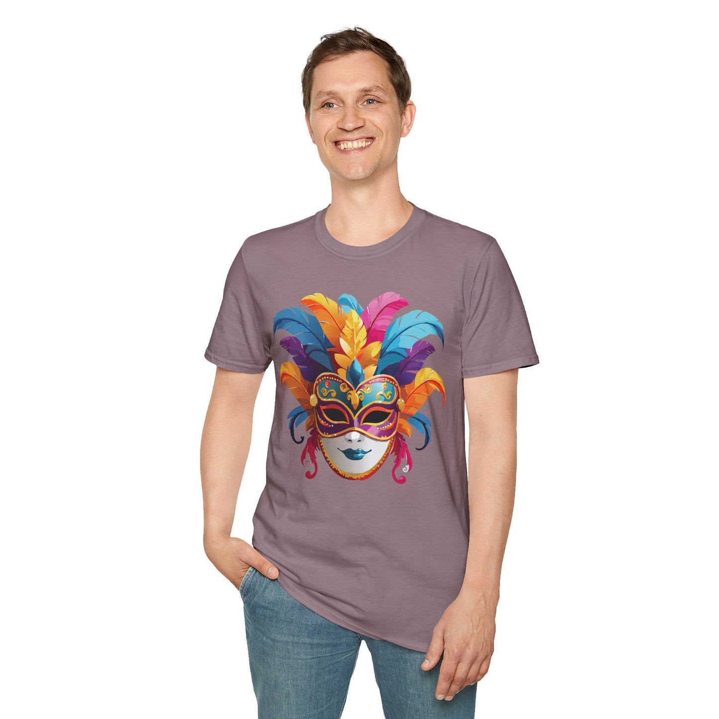 Mask Tee Shirt Unisex Masquerade Design Gildan Softstyle 64000 100 Percent Cotton
