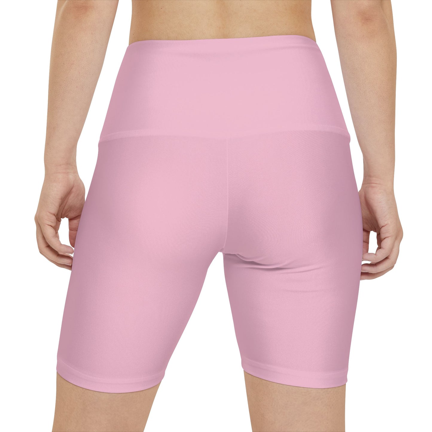 Soft Blossom Pink Women's Workout Shorts — Solid High-Waist Biker Shorts for Exercise & Everyday Wear