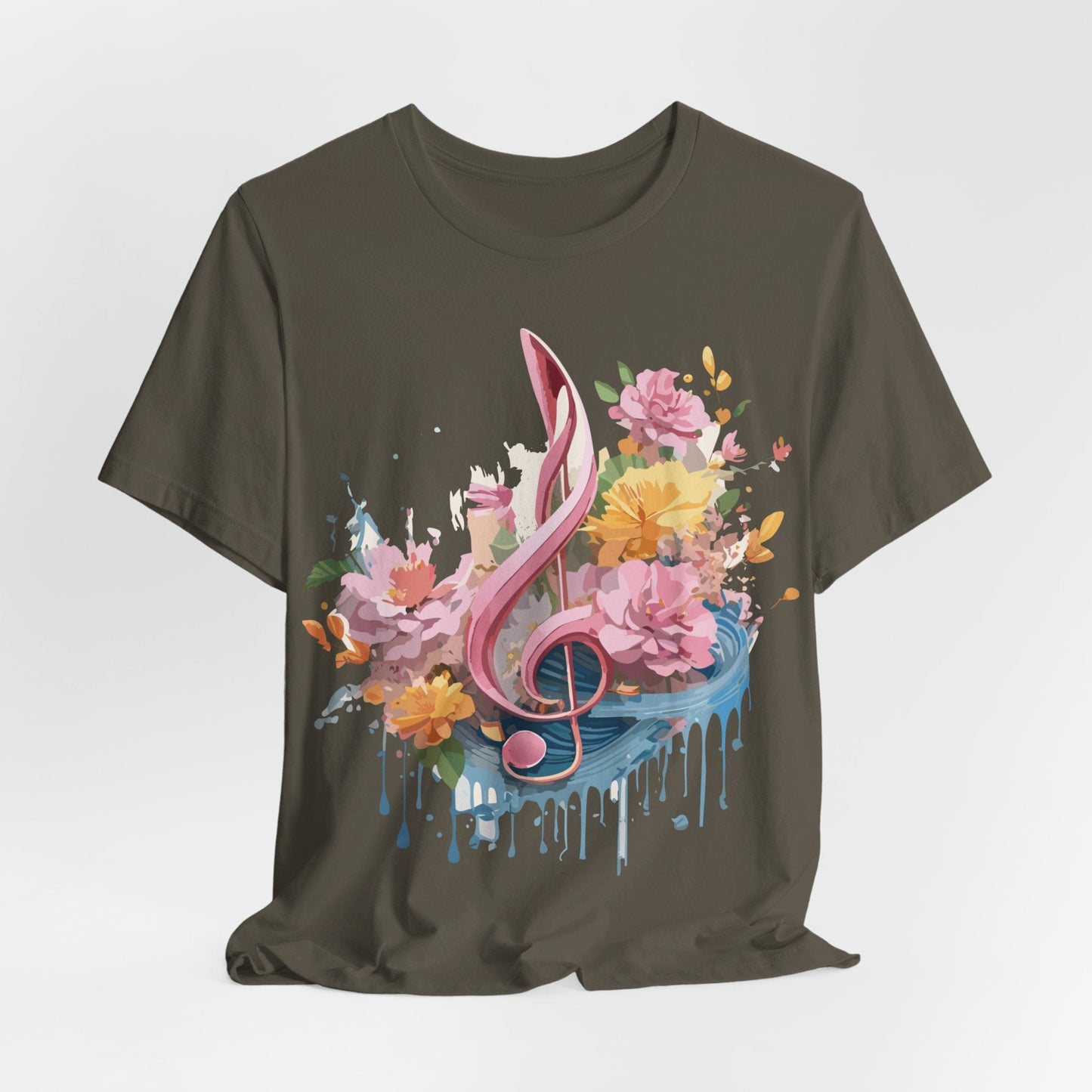 Music Graphic Unisex 100 Cotton Vintage Art with Musical Elements Tee 139