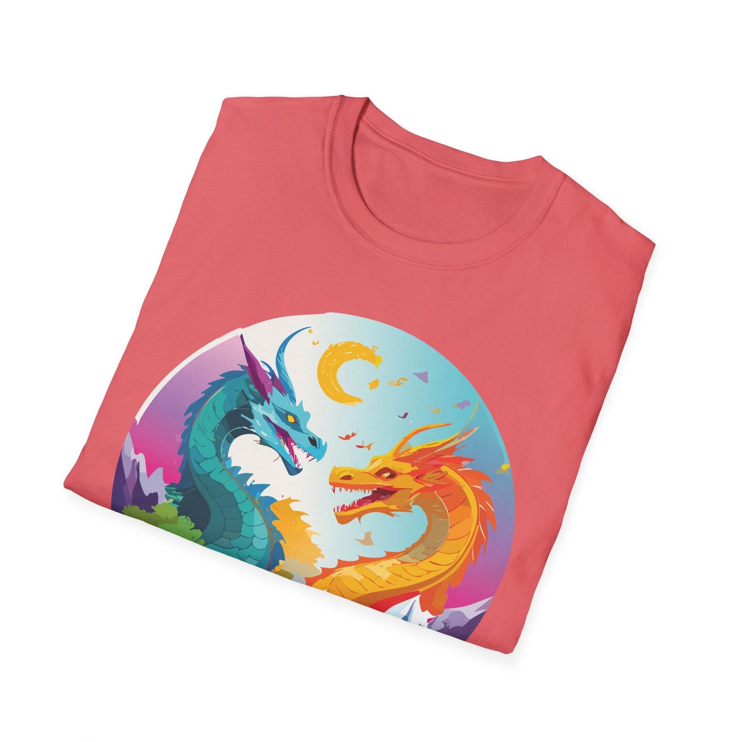 Dragon T Shirt Unisex Gildan Softstyle 64000 Tee Dragon Artwork Animal Print Shirt