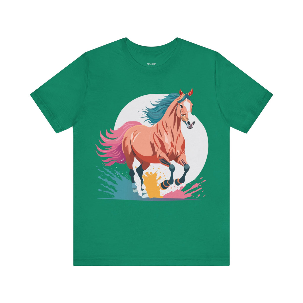 Horse Graphic Unisex Cotton Bella+Canvas Tee with Art Animal Design e24