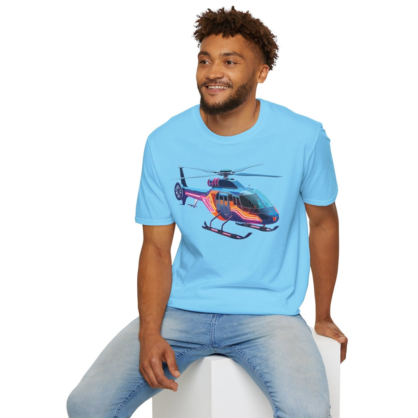 Chopper Helicopter T Shirt Unisex Softstyle 100 Percent Ring Spun Cotton Premium Tee