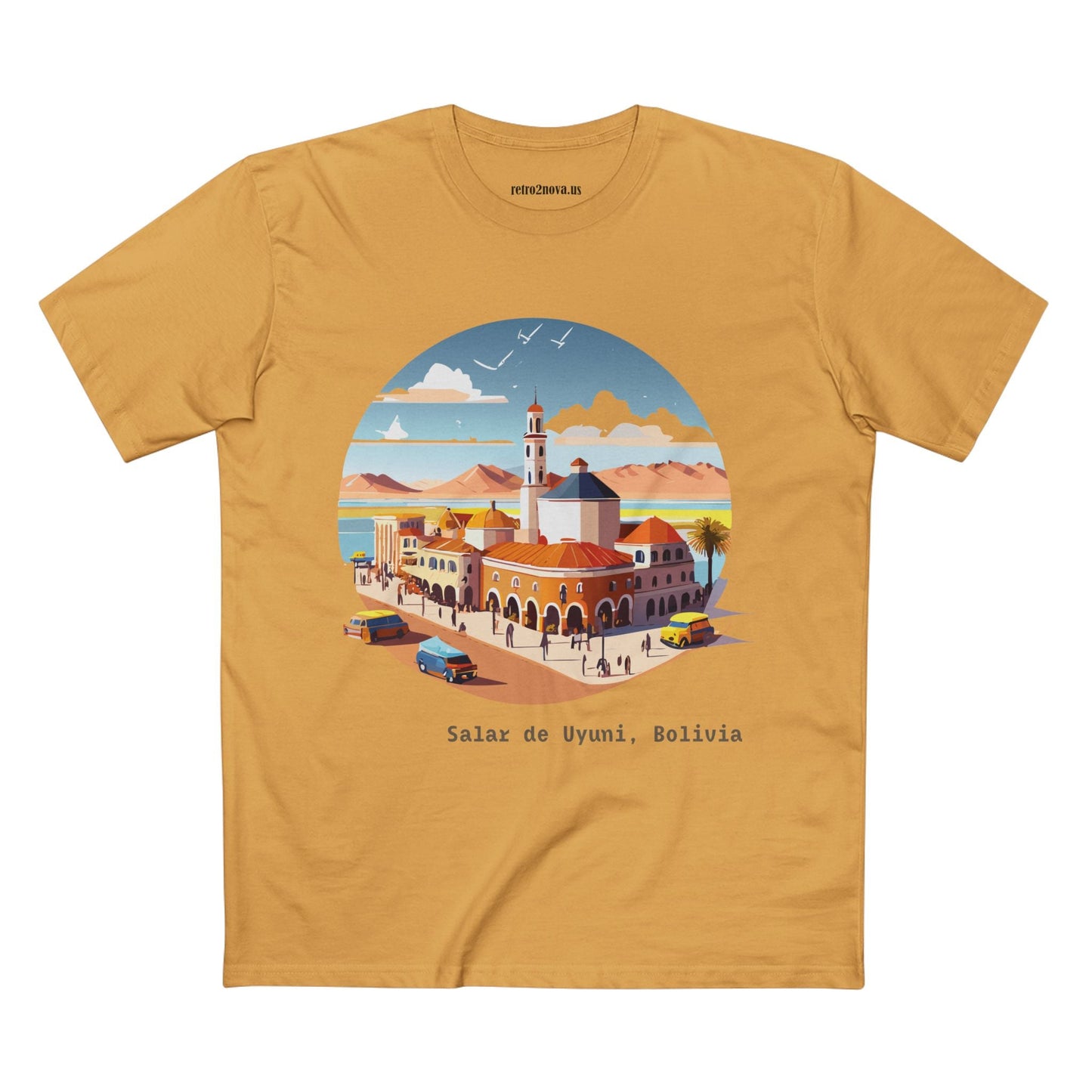 Bolivia Travel Shirt Unisex Premium Cotton Staple Tee With Original Retro2Nova Art Design