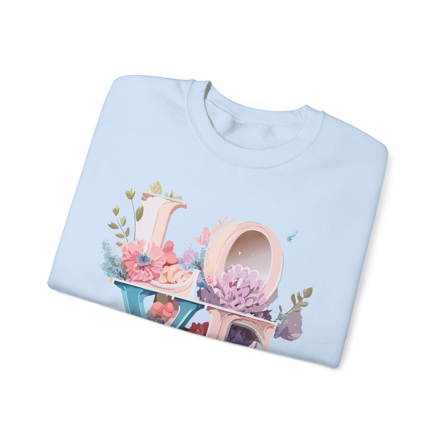 Floral Love Sweatshirt Valentines Day Sweatshirt Love Flower Unisex Crewneck Sweatshirt
