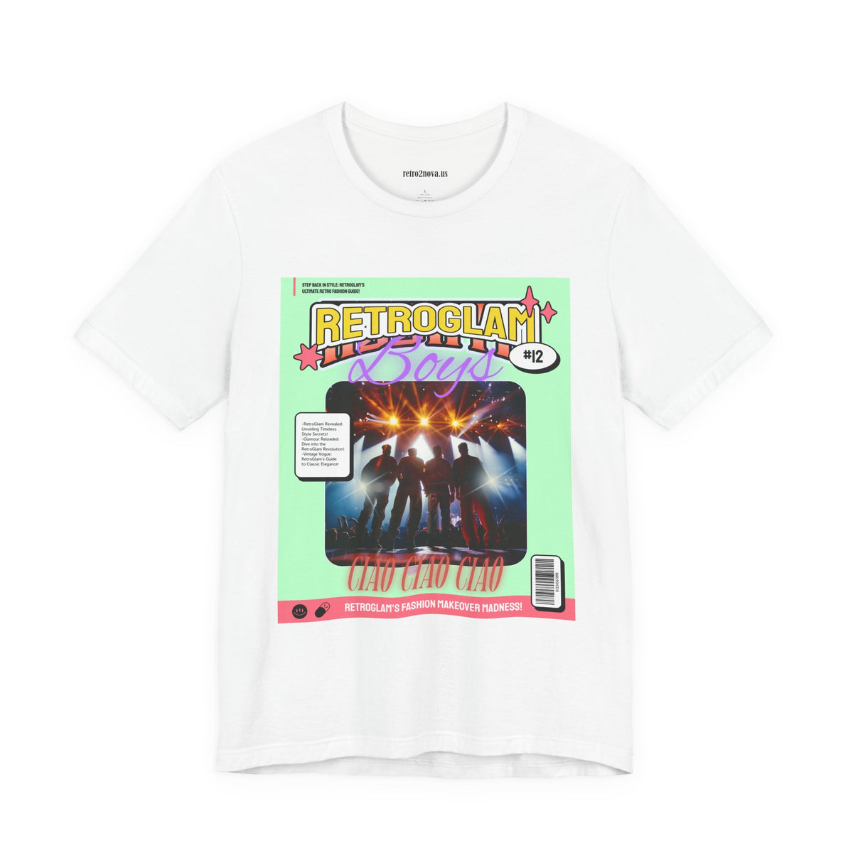 Magazine Cover Graphic Unisex Cotton Bella+Canvas Tee with Retro Poster ab28