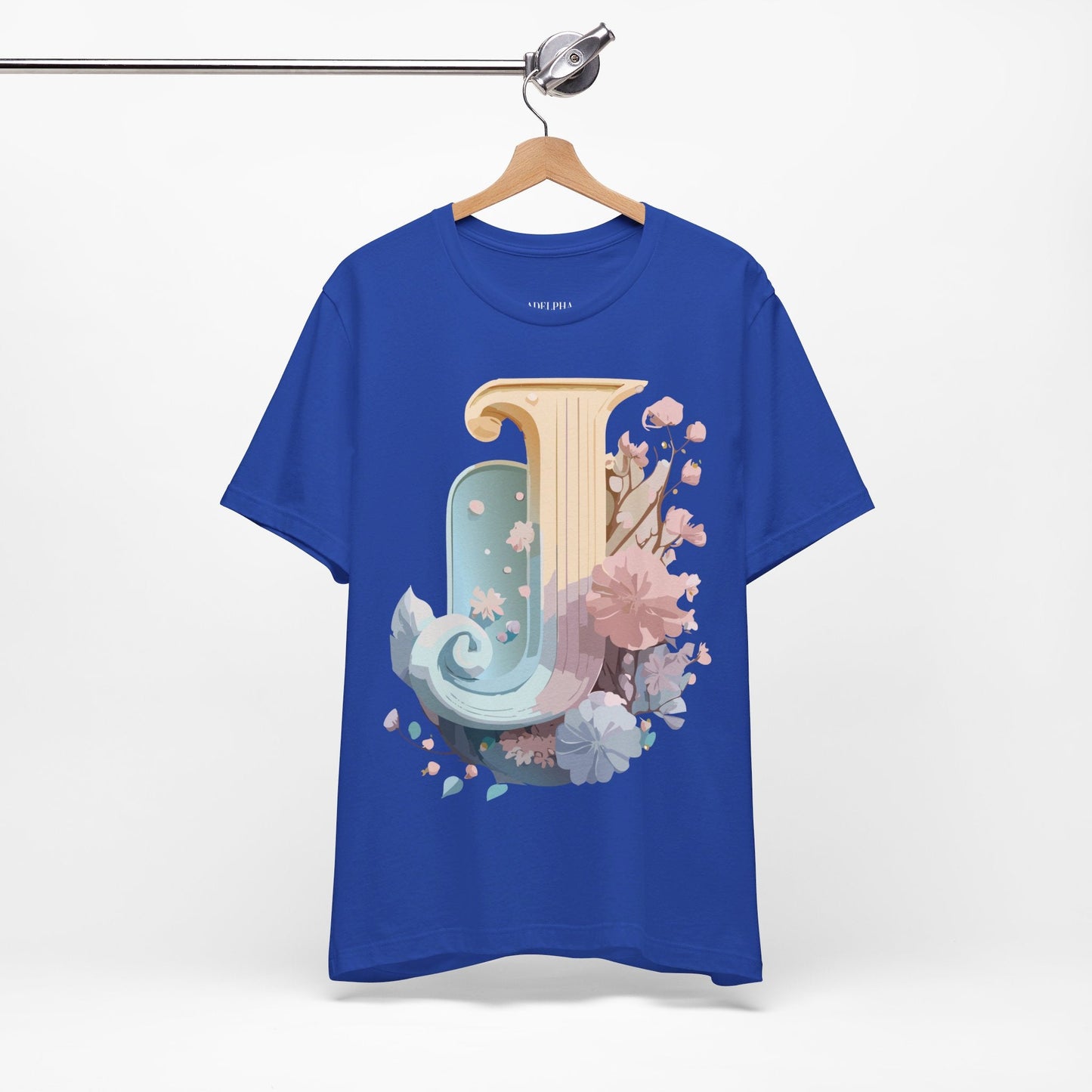 Adelpha Letter J Shirt Unisex Graphic Tee Vintage Inspired Art Design Short Sleeve