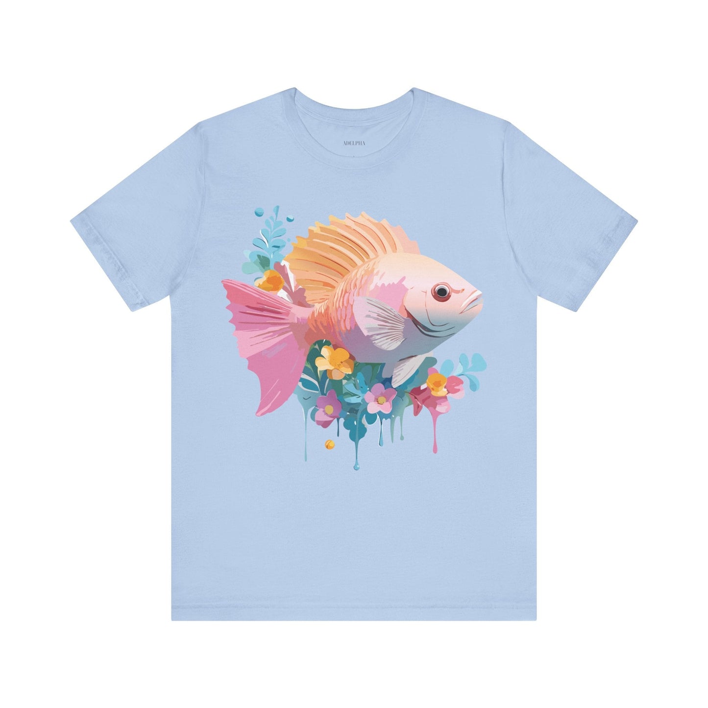 Adelpha Fish Shirt Unisex Graphic Tee With Vintage Inspired Artwork Short Sleeve