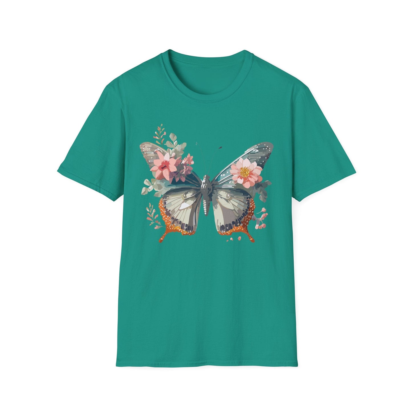 Butterfly Shirt Unisex Softstyle T Shirt Gildan 64000 Lightweight Ring Spun Cotton Monarch Design