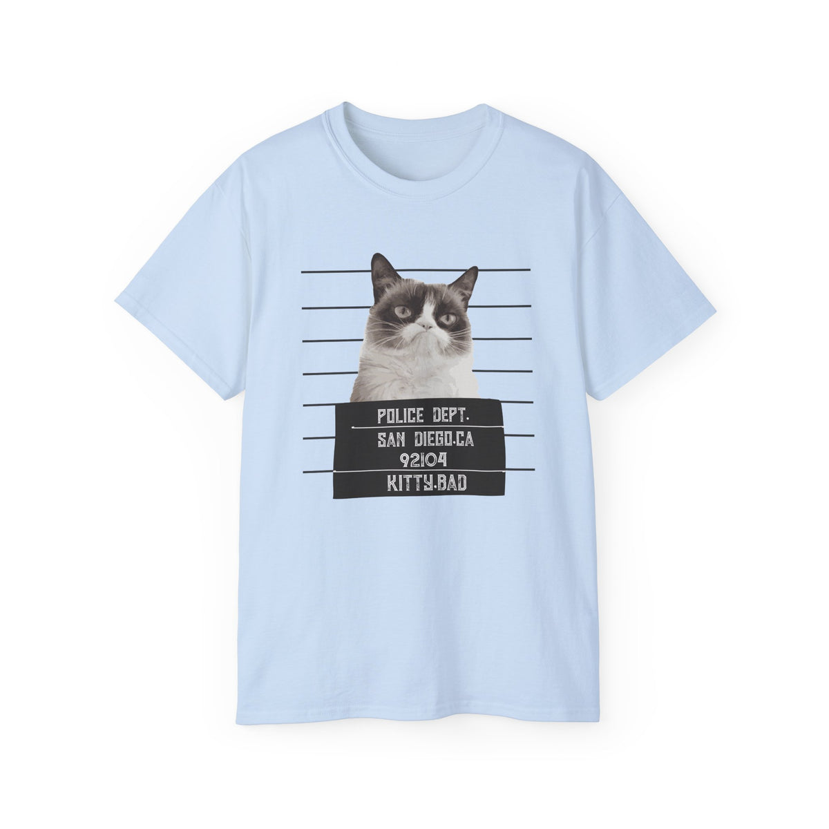 Mugshot Cat Shirt police lineup kitty graphic tee | Funny Cat Mugshot T-Shirt
