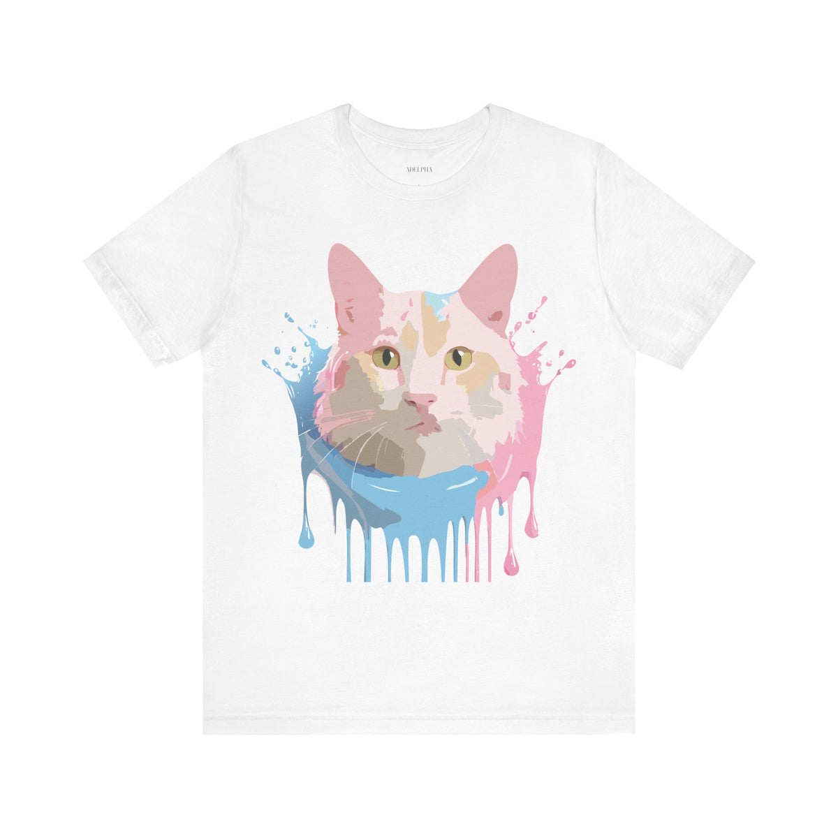 Cat Graphic Unisex Cotton Bella+Canvas Tee with Art Animal Design e207