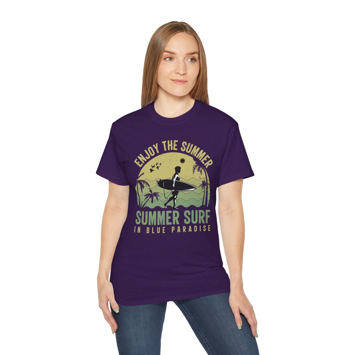 Summer Surf Art Design T Shirt TeeGallery Gildan 2000 Unisex Cotton Tee Apparel Collection