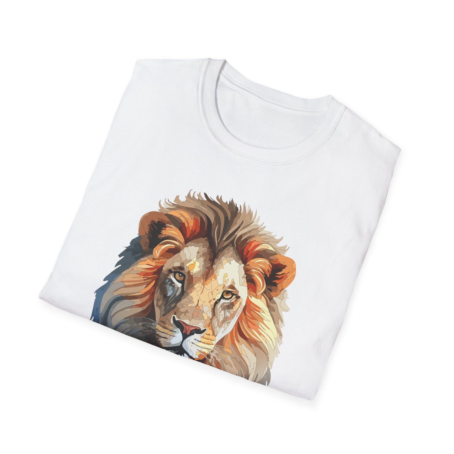 Gildan Softstyle Lion Print T Shirt Floral Tee For Unisex Everyday Comfort