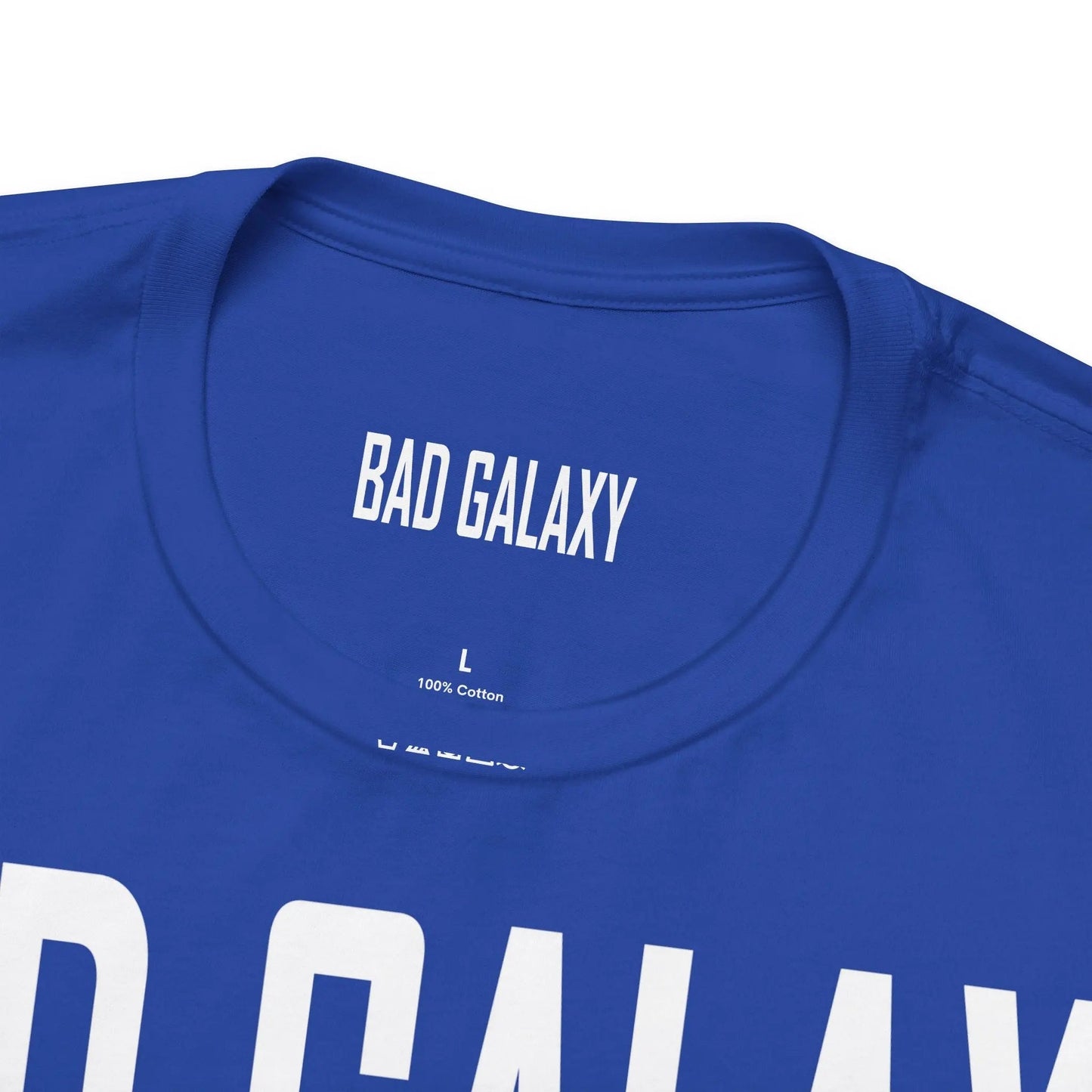 Tee Shirt With Red Stamp From Bad Galaxy Made To Order 100 Percent Cotton USA Printed With Eco Inks