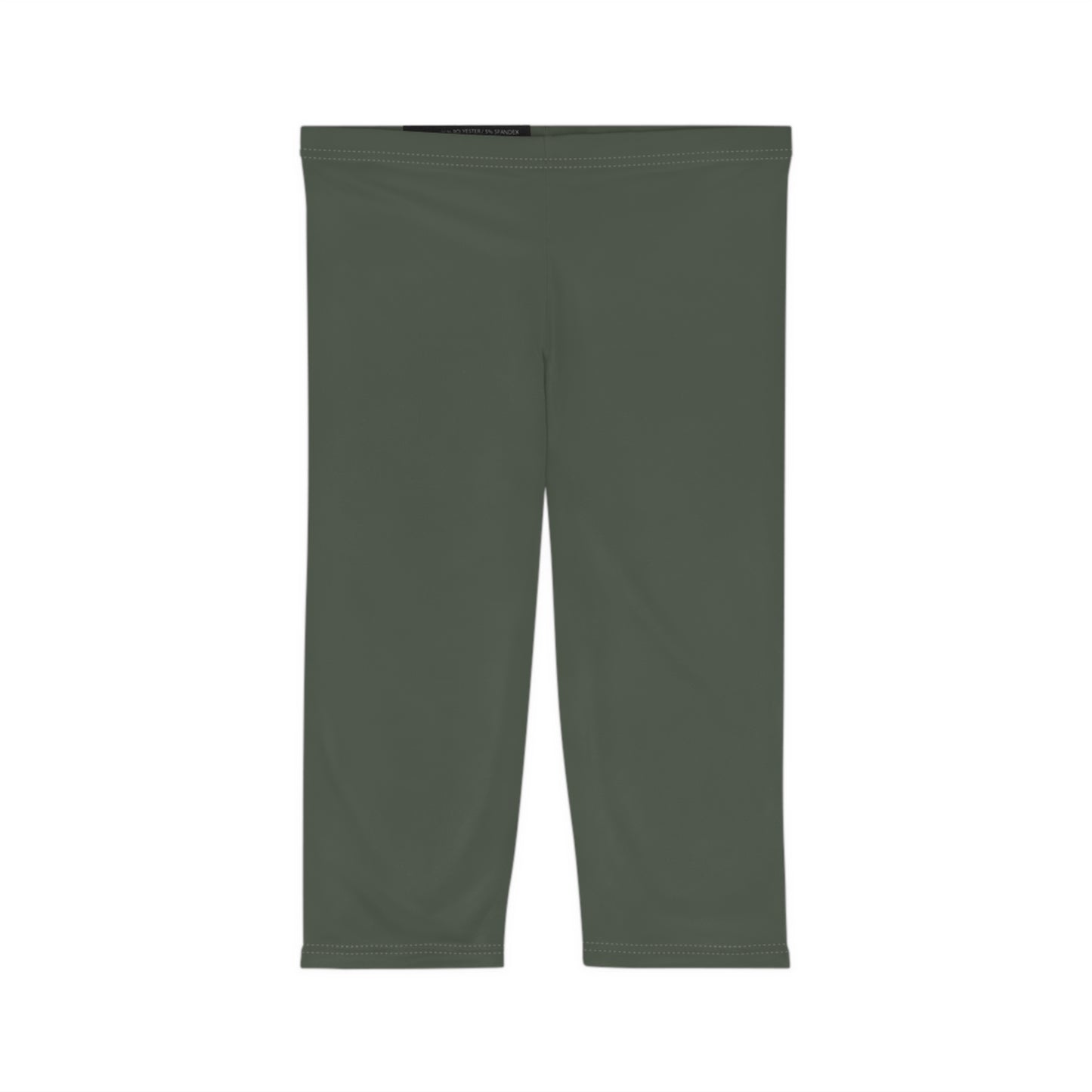 Ebony Color Women's Brushed Suede Poly Span Casual Capri Leggings XS-2XL