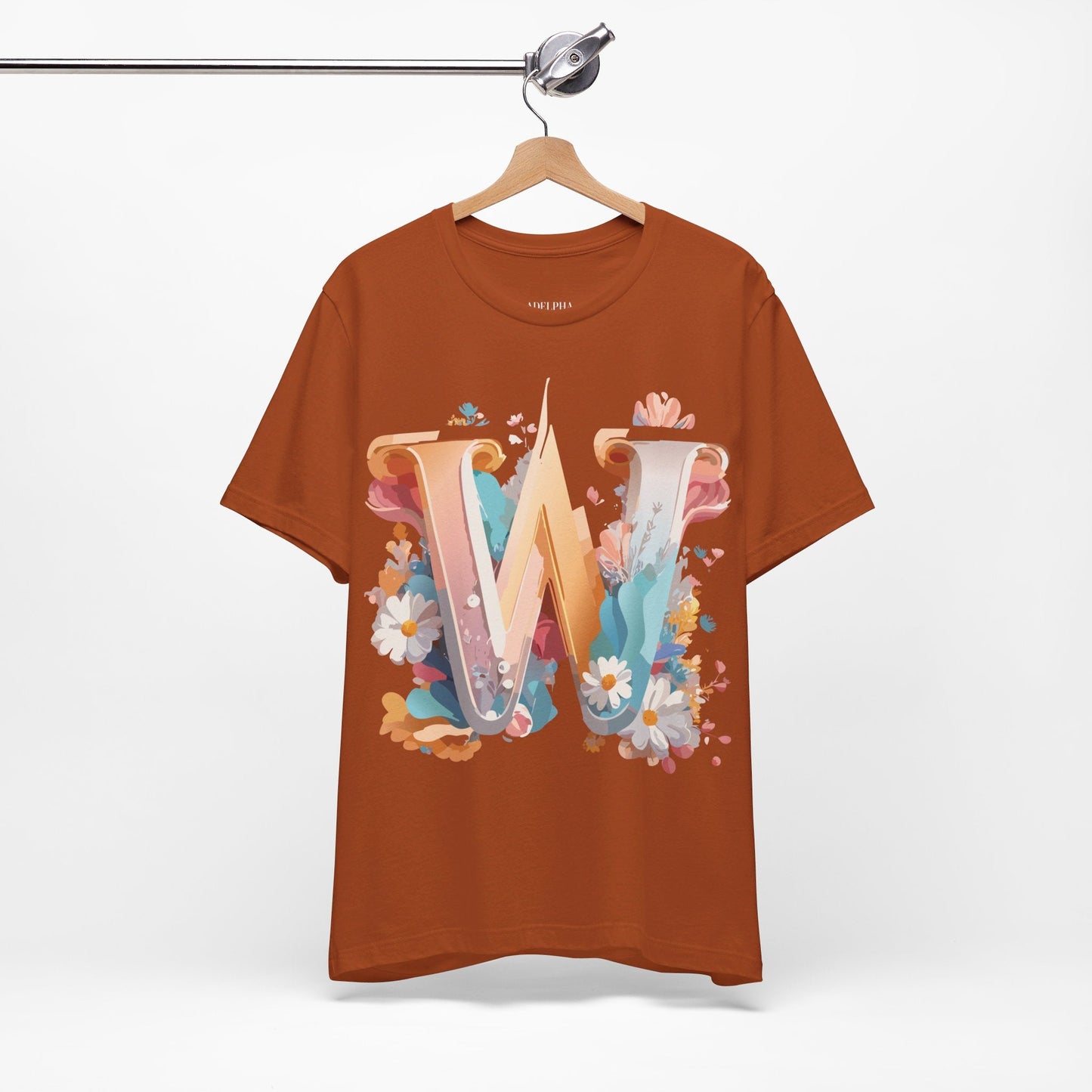 Letter W Shirt Unisex Graphic Tee By Adelpha Vintage Inspired Art Short Sleeve Collection