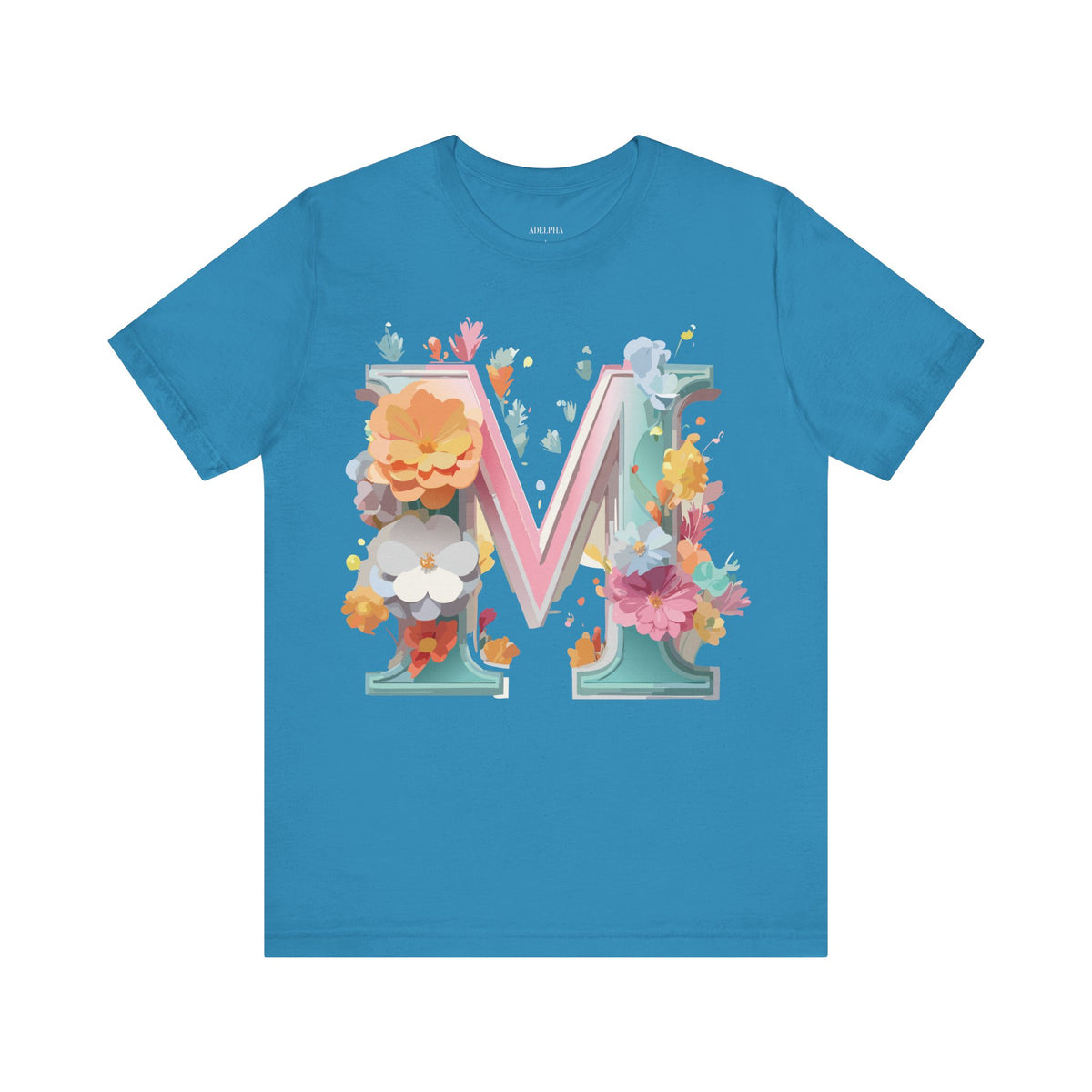 Letter M Graphic Unisex Cotton Bella+Canvas Tee with Art Letter Design