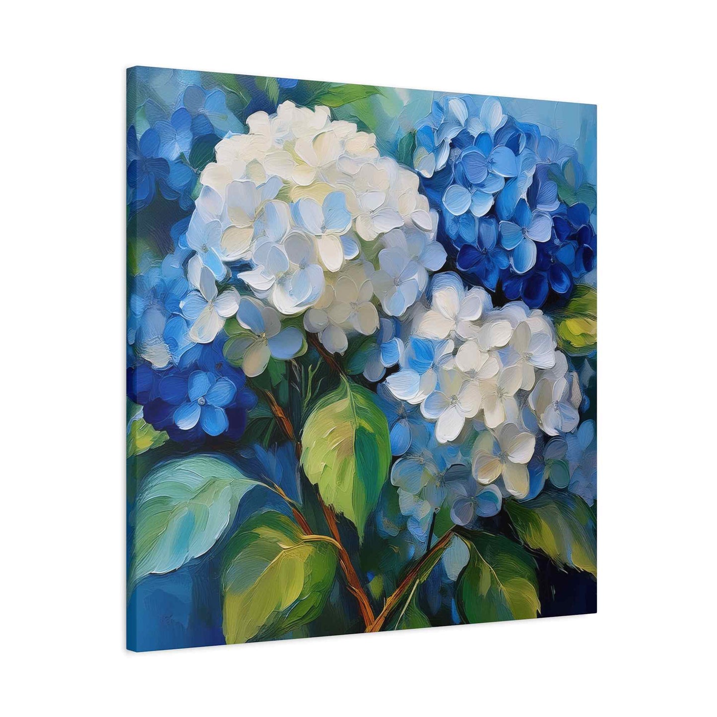 Hydrangeas Print Canvas, Flowers Oil Paint Print 20x20, 24x24, 30x30, 32x32, 36x36, Floral Art Design Print Non-Frame MC-31