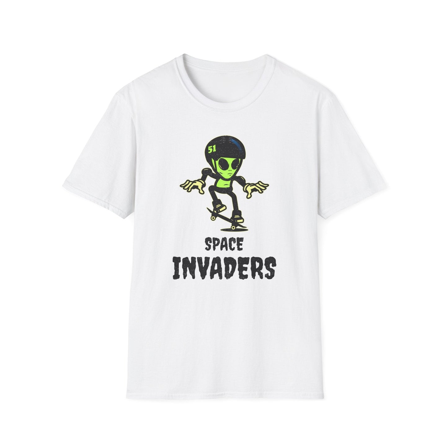 Alien Skateboard Space Invaders Shirt