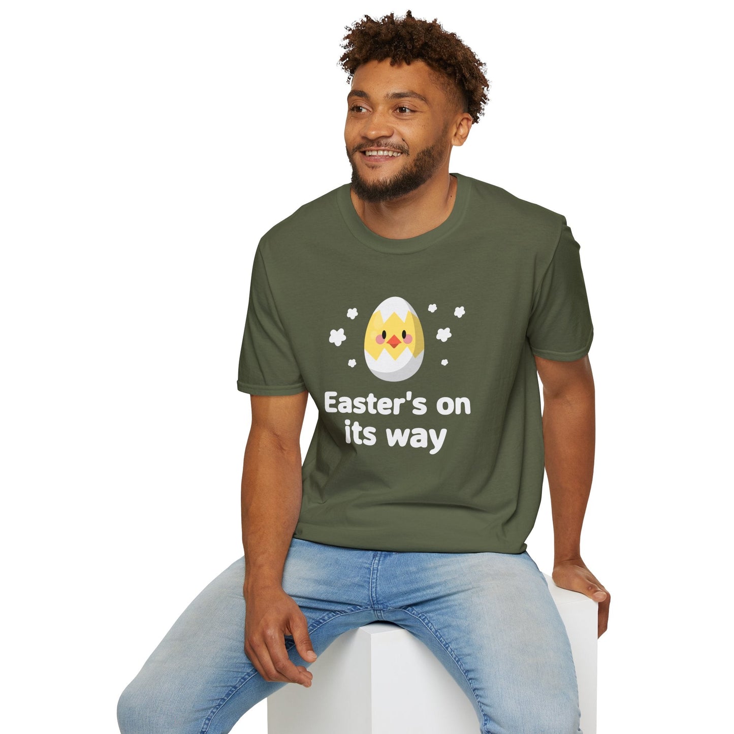 Easter Day T Shirt with Easter Design and Signature Print Unisex Gildan Softstyle Tee One Hundred Percent Cotton