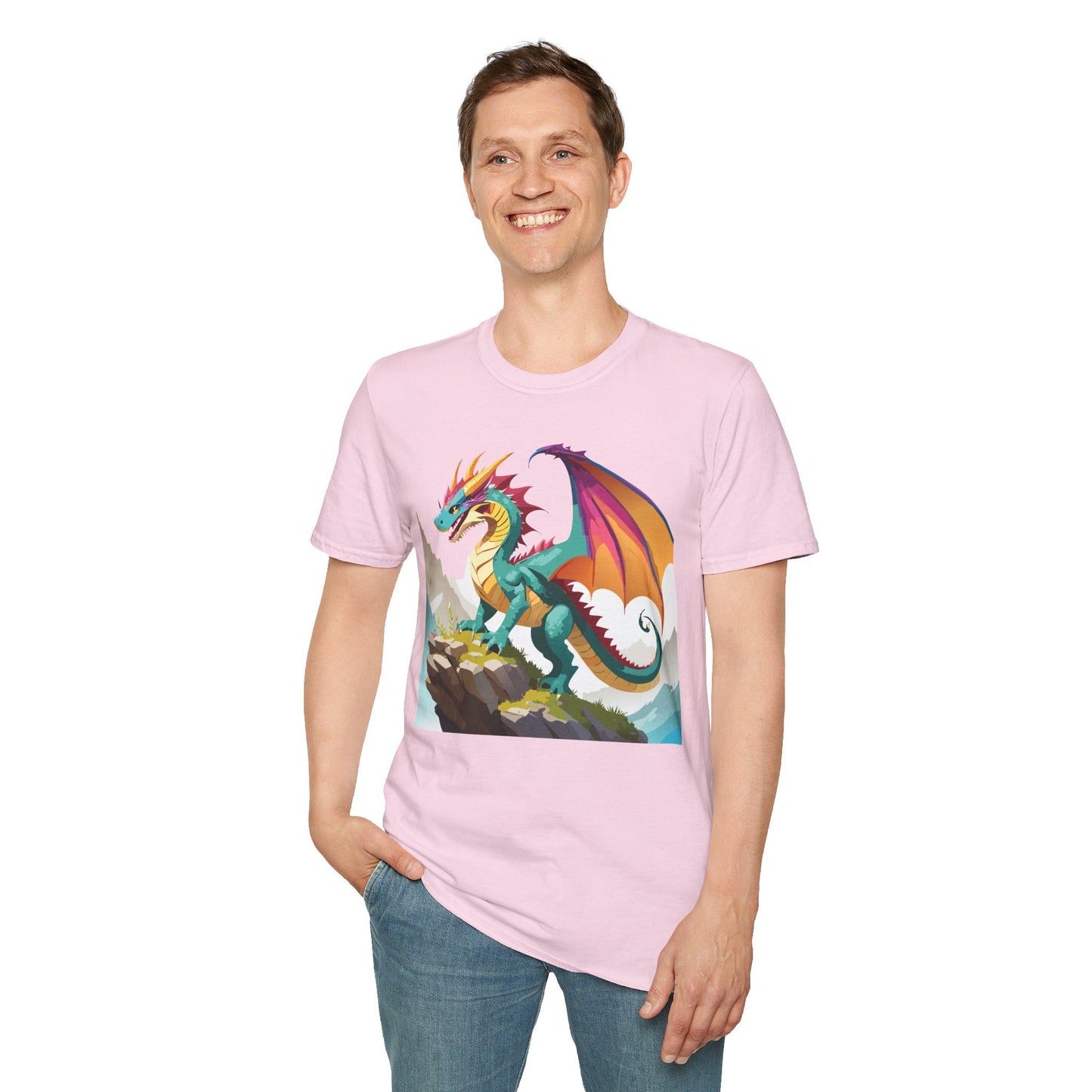 Dragon Graphic Unisex Cotton Softstyle Art Design Tee With Animals 5