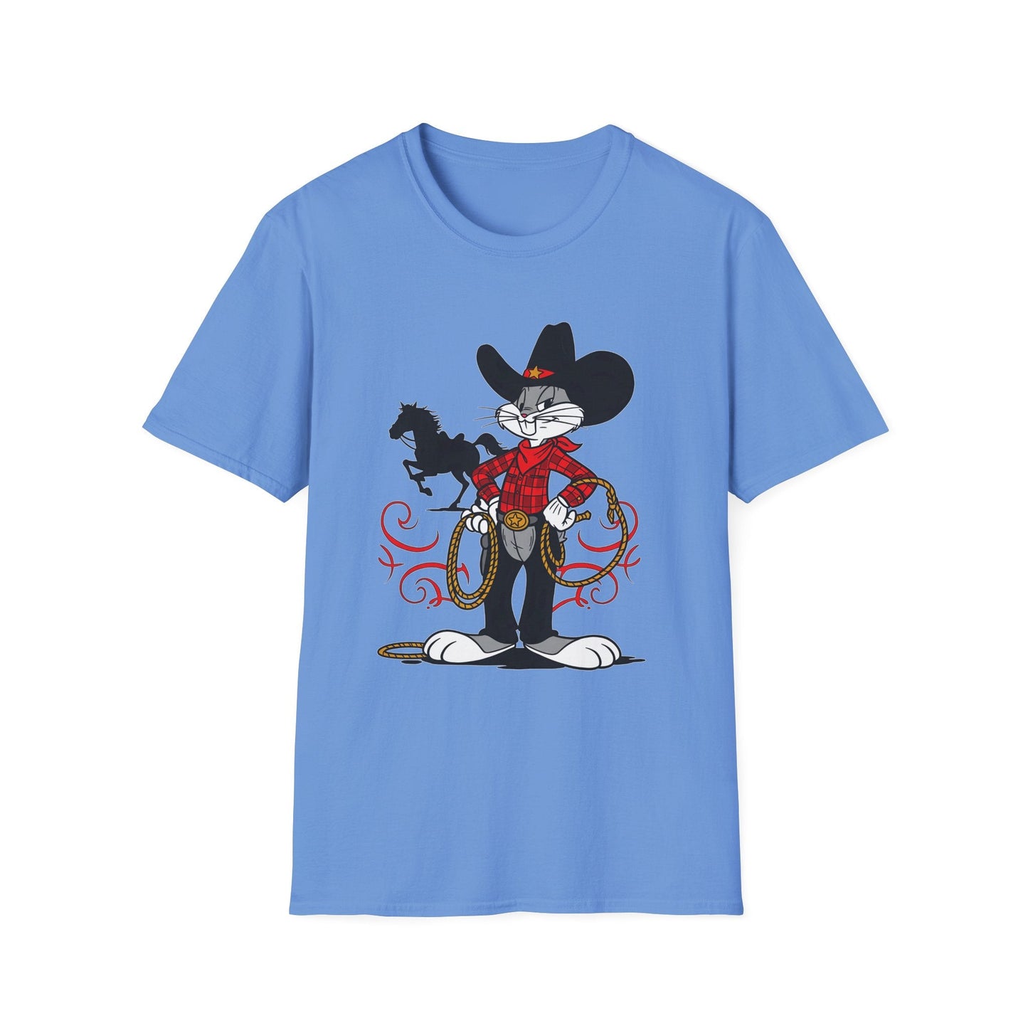 Bugs Bunny T Shirt Unisex Cartoon Tee Softstyle 64000 100 Percent Ring Spun Cotton