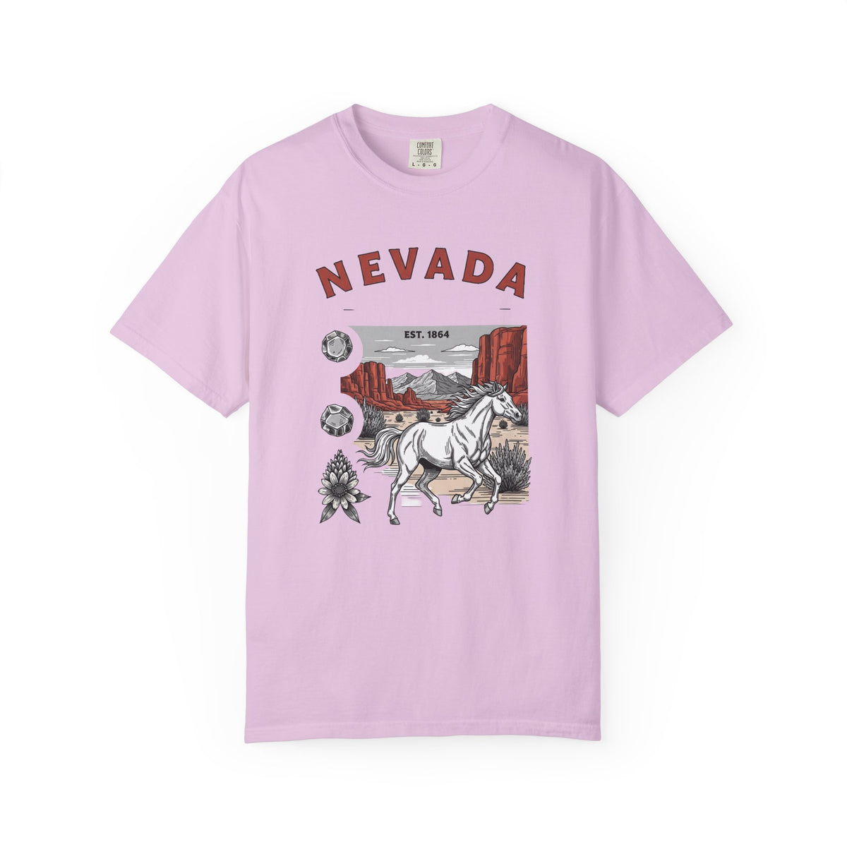 Nevada State Vintage Travel Tourist Graphic Tee Unisex 100 Cotton Comfort Colors T-Shirt