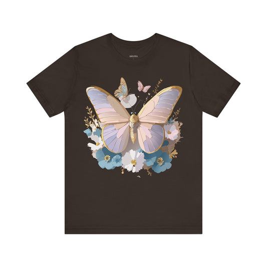 Butterfly Graphic Unisex Cotton Bella+Canvas Tee with Art Design n88
