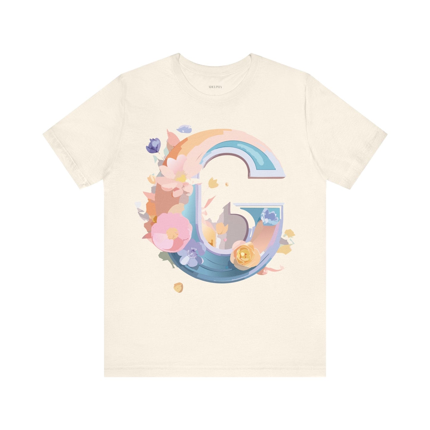 Letter G Graphic Tee Unisex Short Sleeve T Shirt by Adelpha Vintage Inspired Artwork