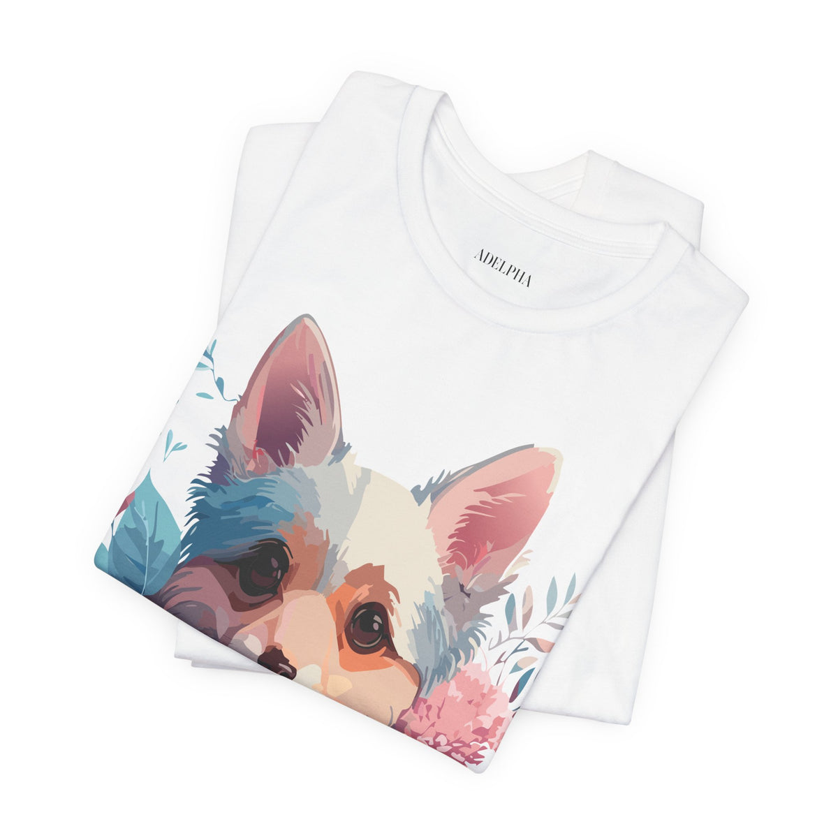 Dog Graphic Unisex Cotton Bella+Canvas Tee with Art Animal Design e120