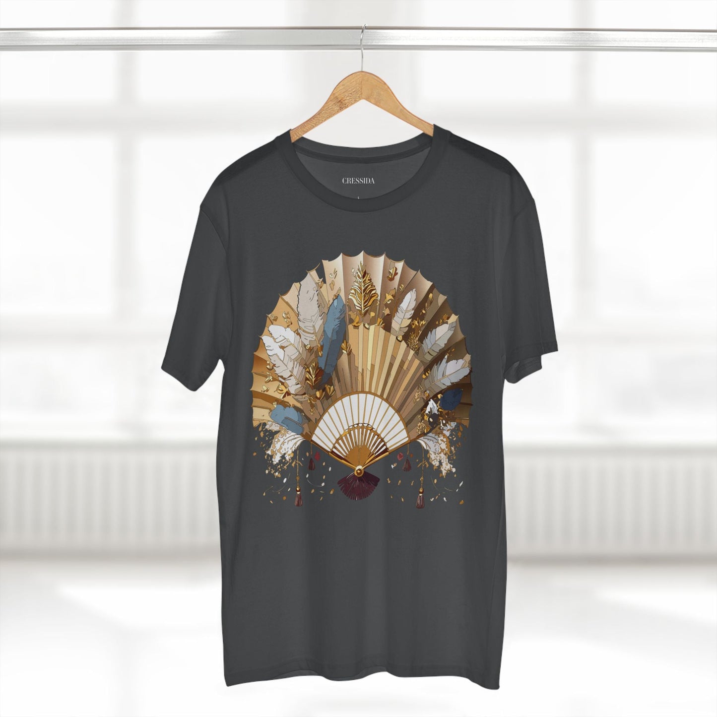 Antique Fan Graphic Design T-Shirt Unisex 100 Cotton Floral Carnival Artwork Tee 8