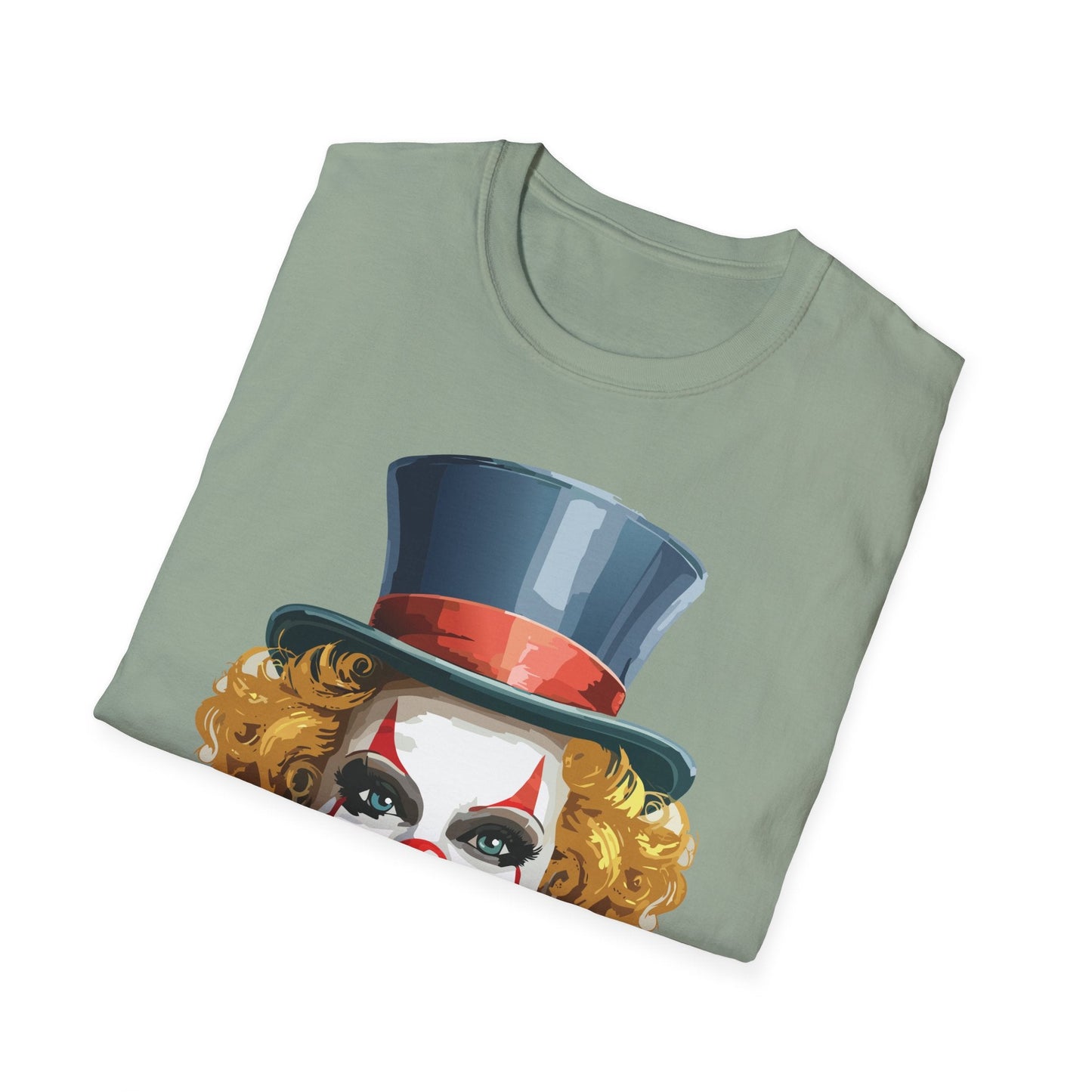 Clown Shirt T Shirt With Clown Funny Man Circus Shirt Scary Man Tee Unisex Gildan Softstyle 64000